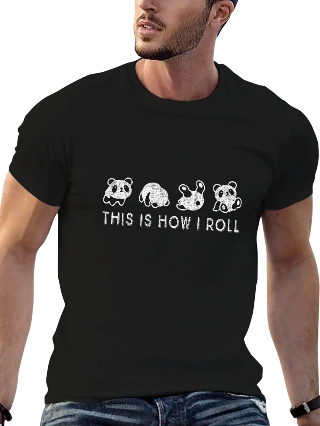 Panda Roll Black T-Shirt: Funny Graphic Tee