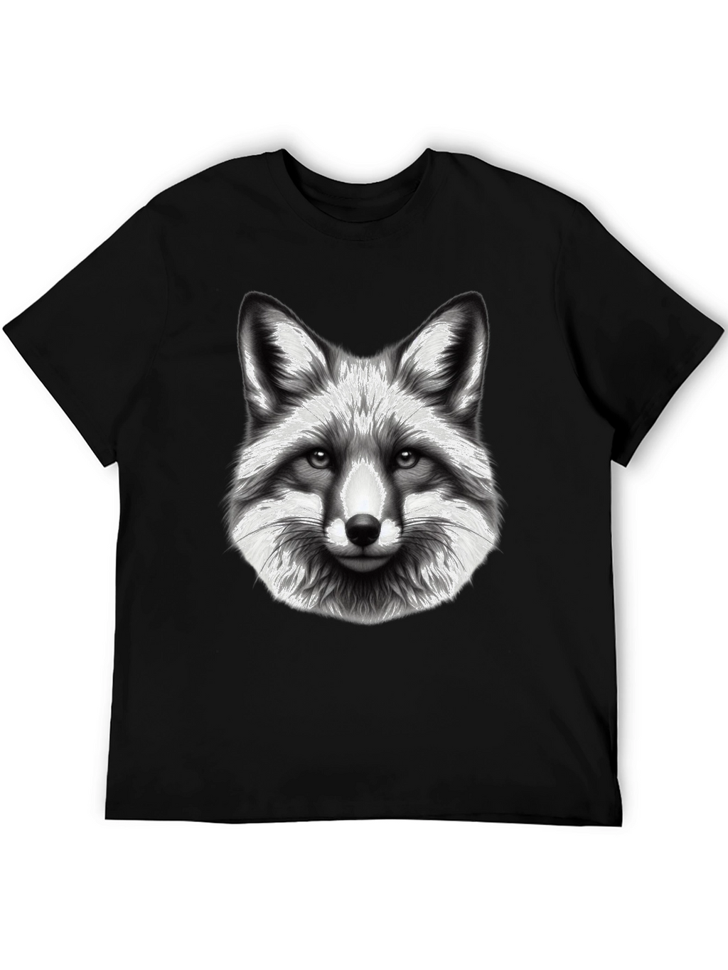 Fox Graphic Tee - Black Cotton Blend T-Shirt