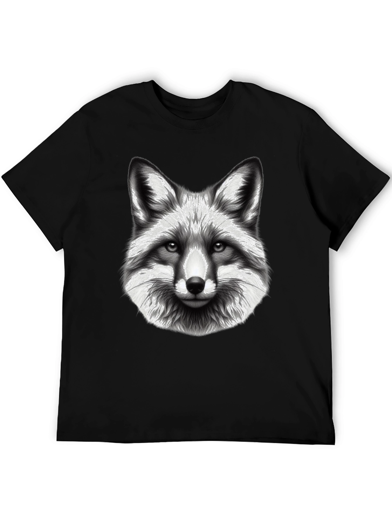 Fox Graphic Tee - Black Cotton Blend T-Shirt