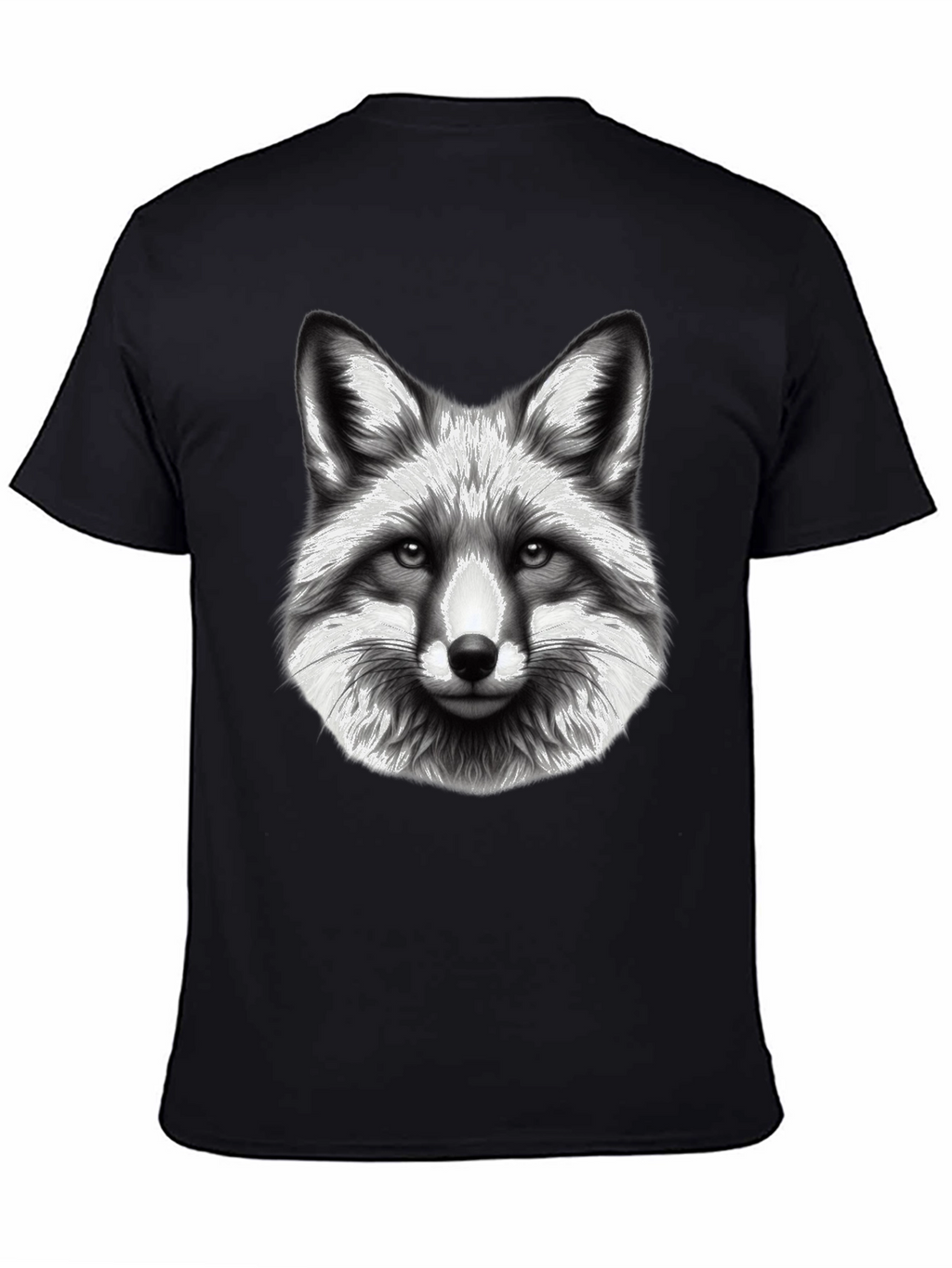 Fox Graphic Tee - Black Cotton Blend T-Shirt