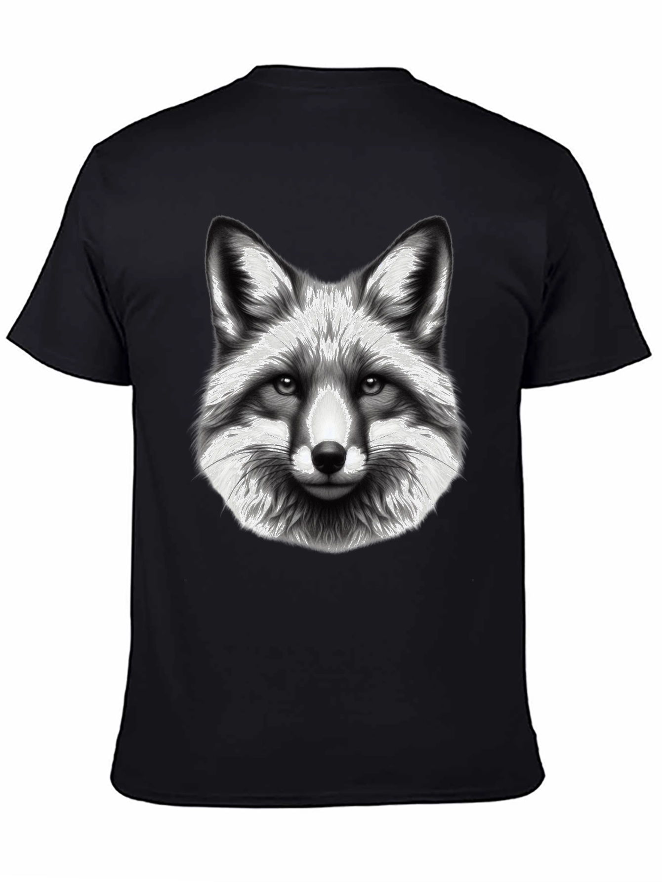 Fox Graphic Tee - Black Cotton Blend T-Shirt
