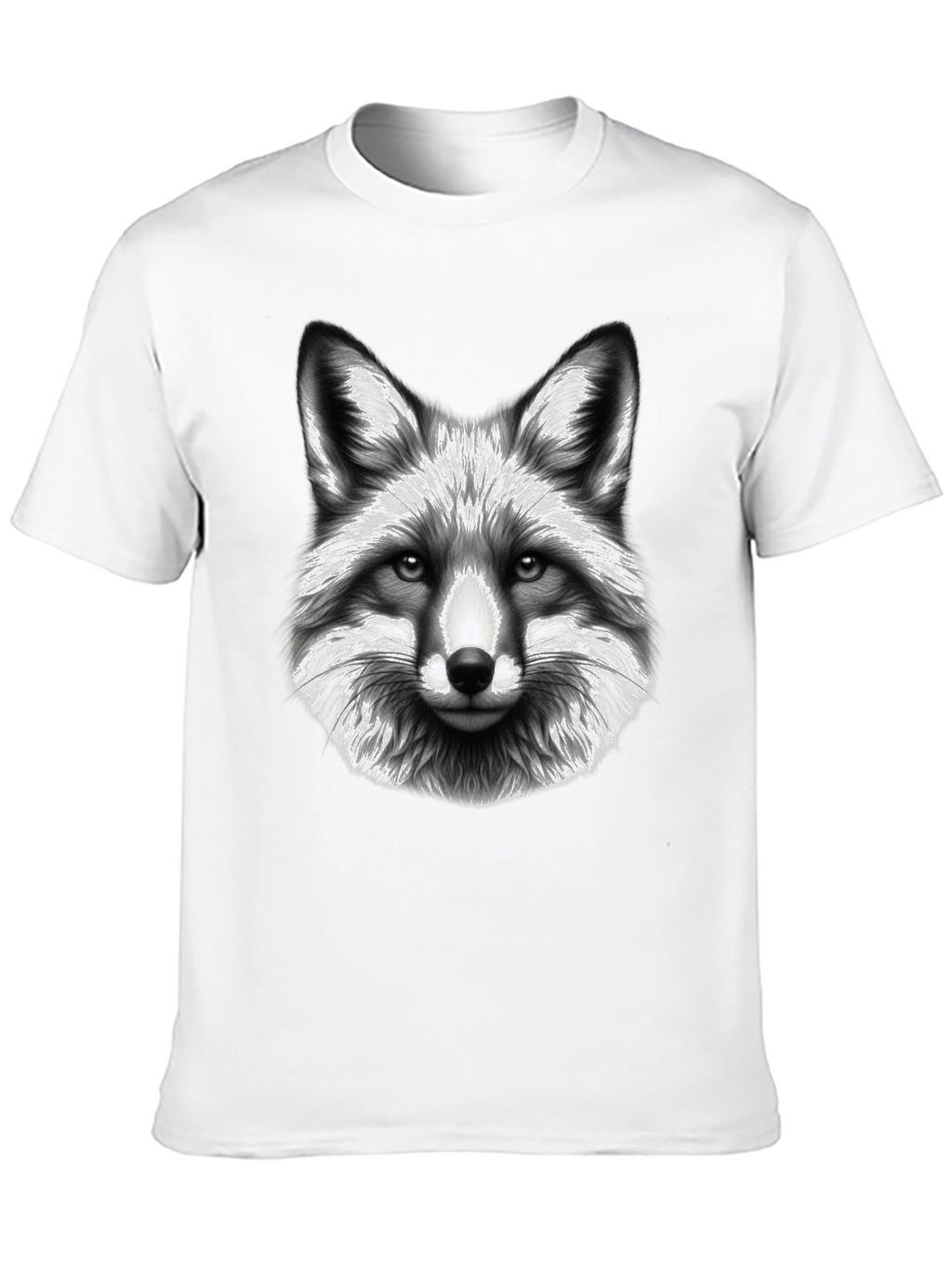 Fox Graphic Tee - Black Cotton Blend T-Shirt