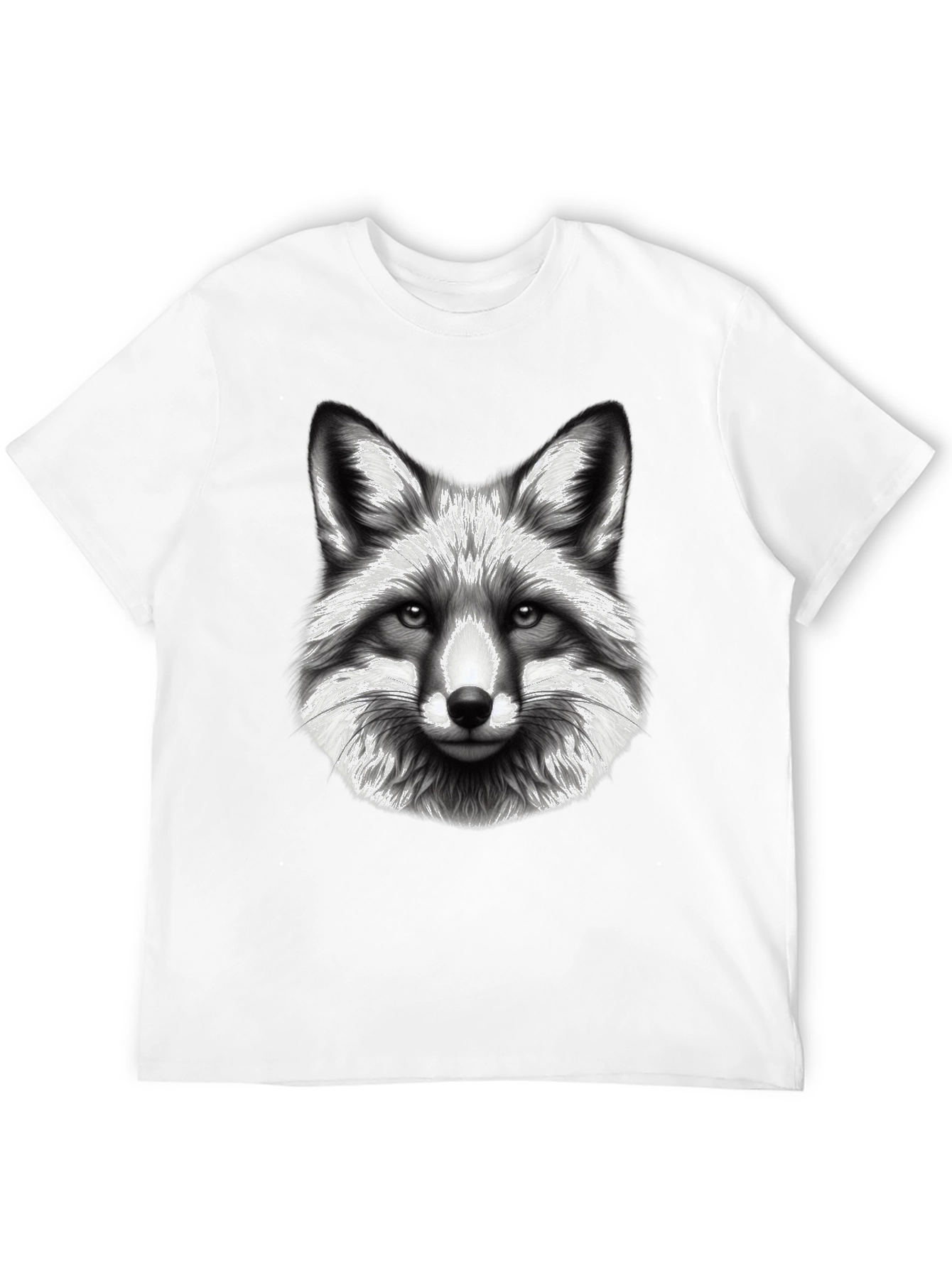 Fox Graphic Tee - Black Cotton Blend T-Shirt