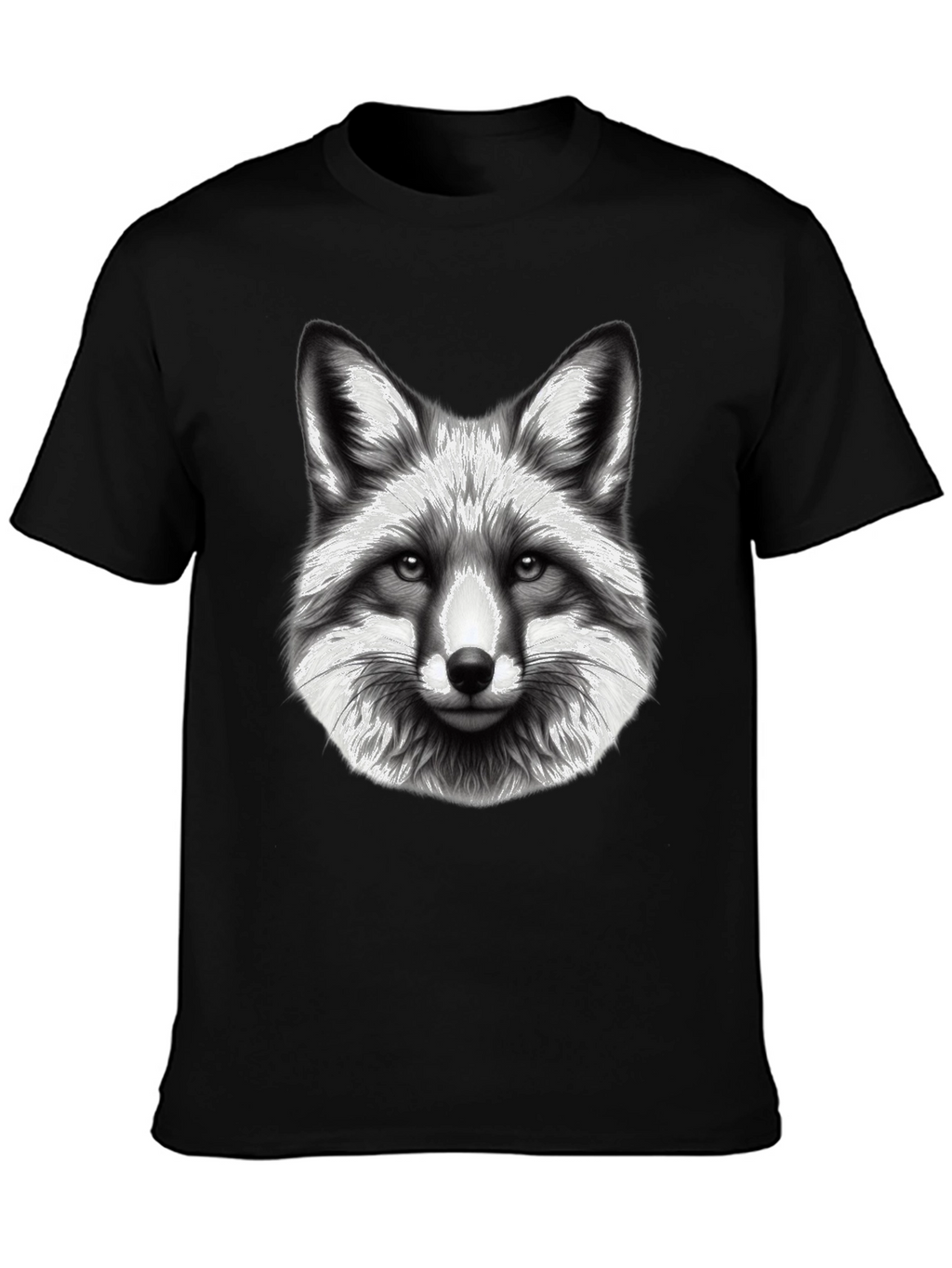Fox Graphic Tee - Black Cotton Blend T-Shirt