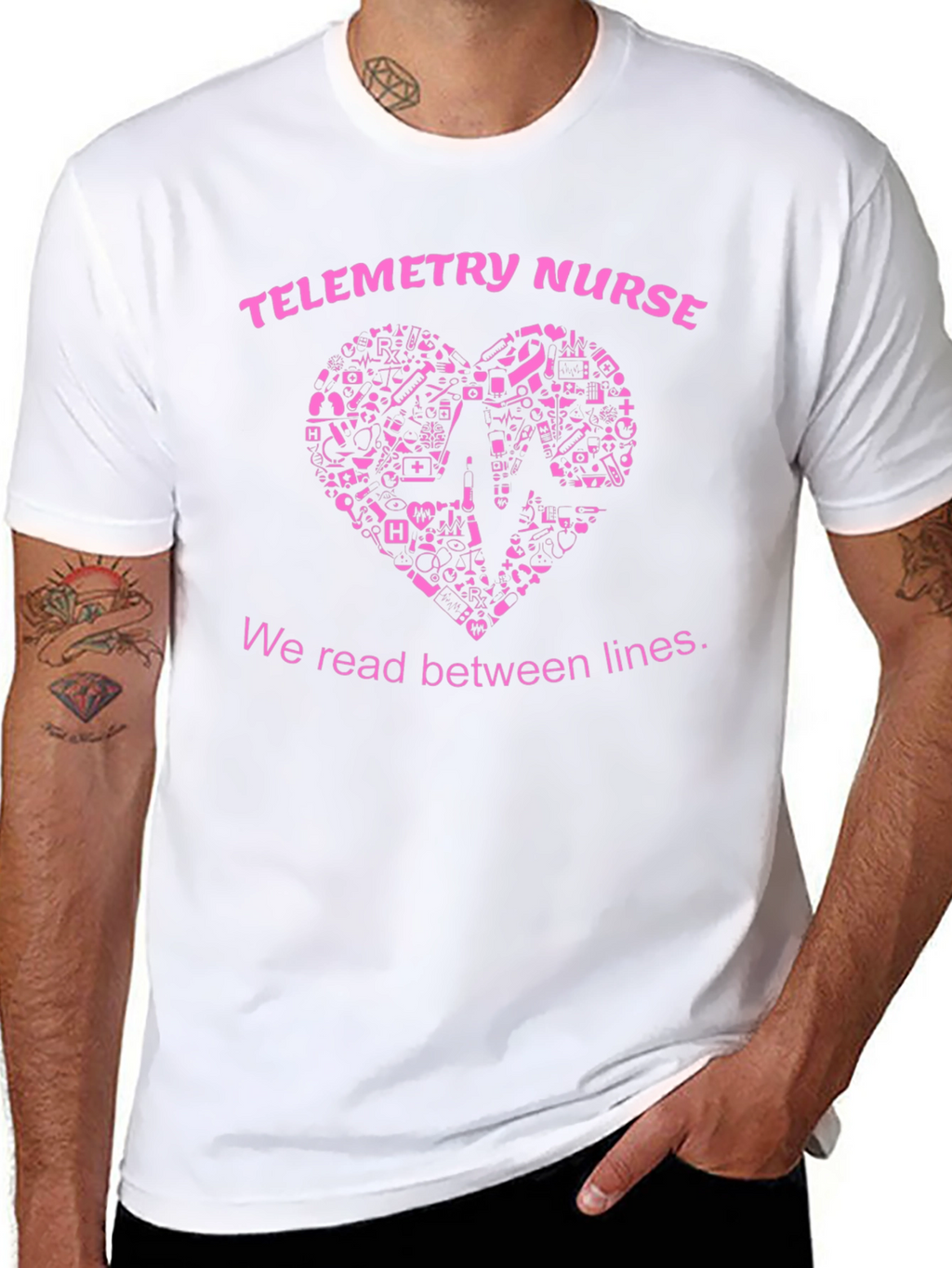 Telemetry Nurse T-Shirt - Read Between the Lines