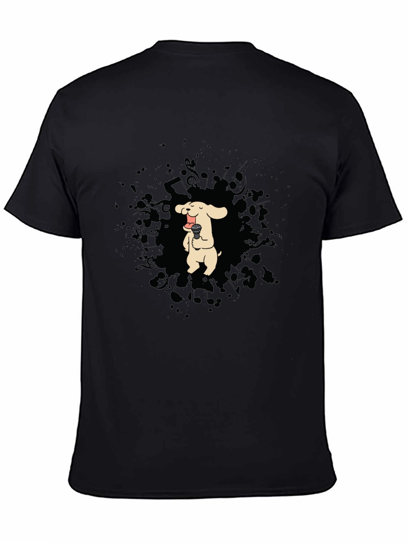 Dog Singer Graphic T-Shirt - Black