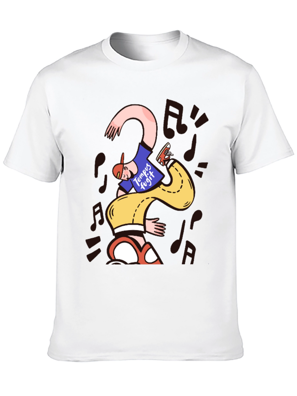 Unique Graphic Print T-Shirt - Time Flies