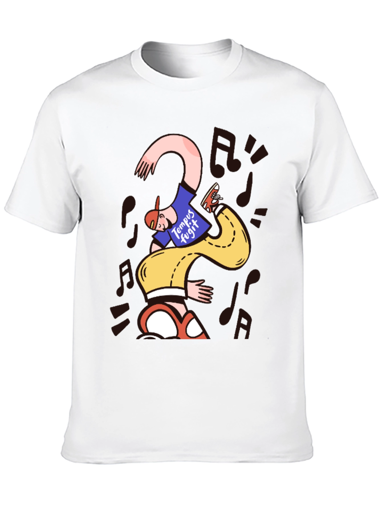 Unique Graphic Print T-Shirt - Time Flies