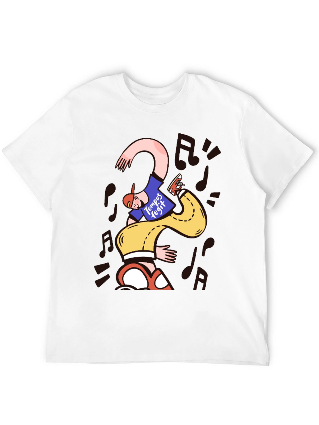 Unique Graphic Print T-Shirt - Time Flies