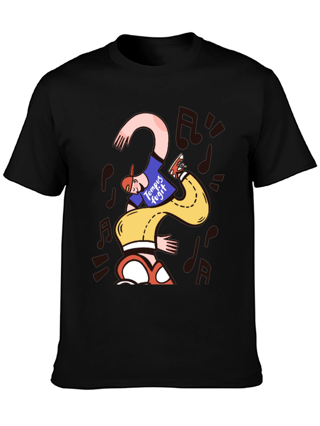 Unique Graphic Print T-Shirt - Time Flies