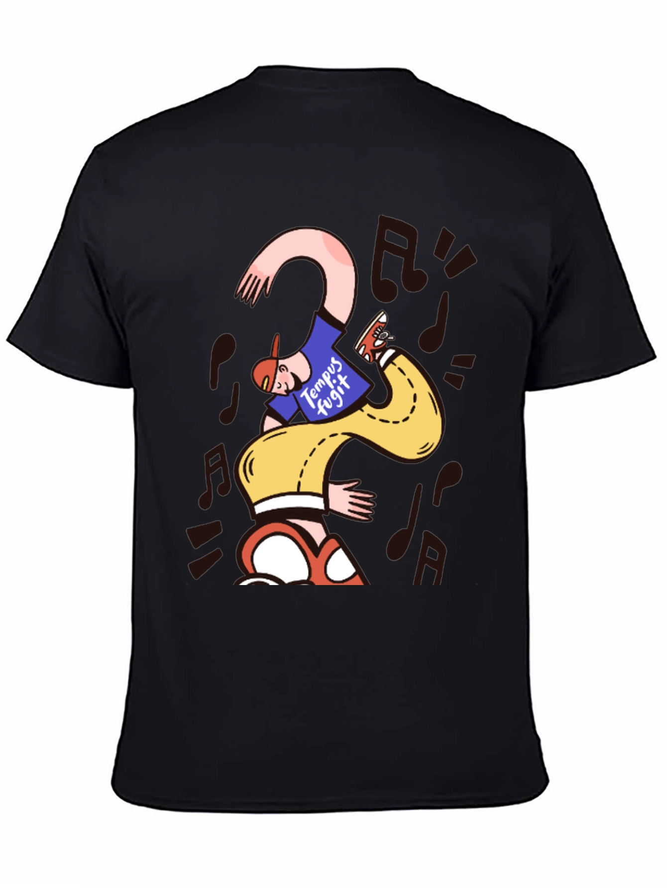 Unique Graphic Print T-Shirt - Time Flies