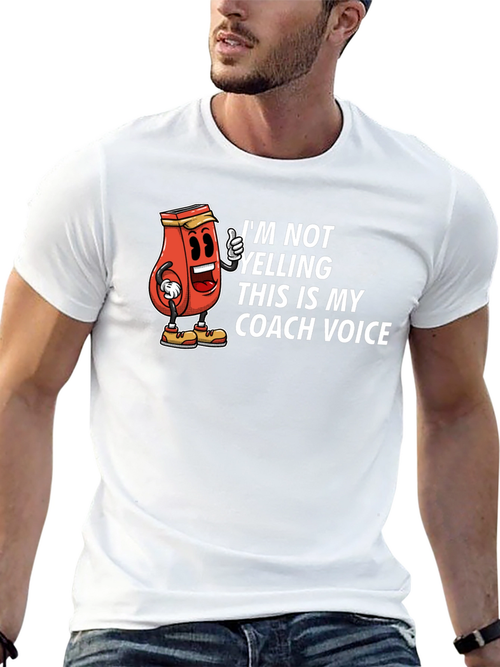 Coach Voice T-Shirt - Funny Cartoon Whistle Design