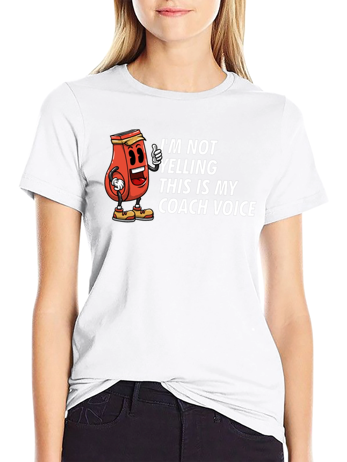 Coach Voice T-Shirt - Funny Cartoon Whistle Design