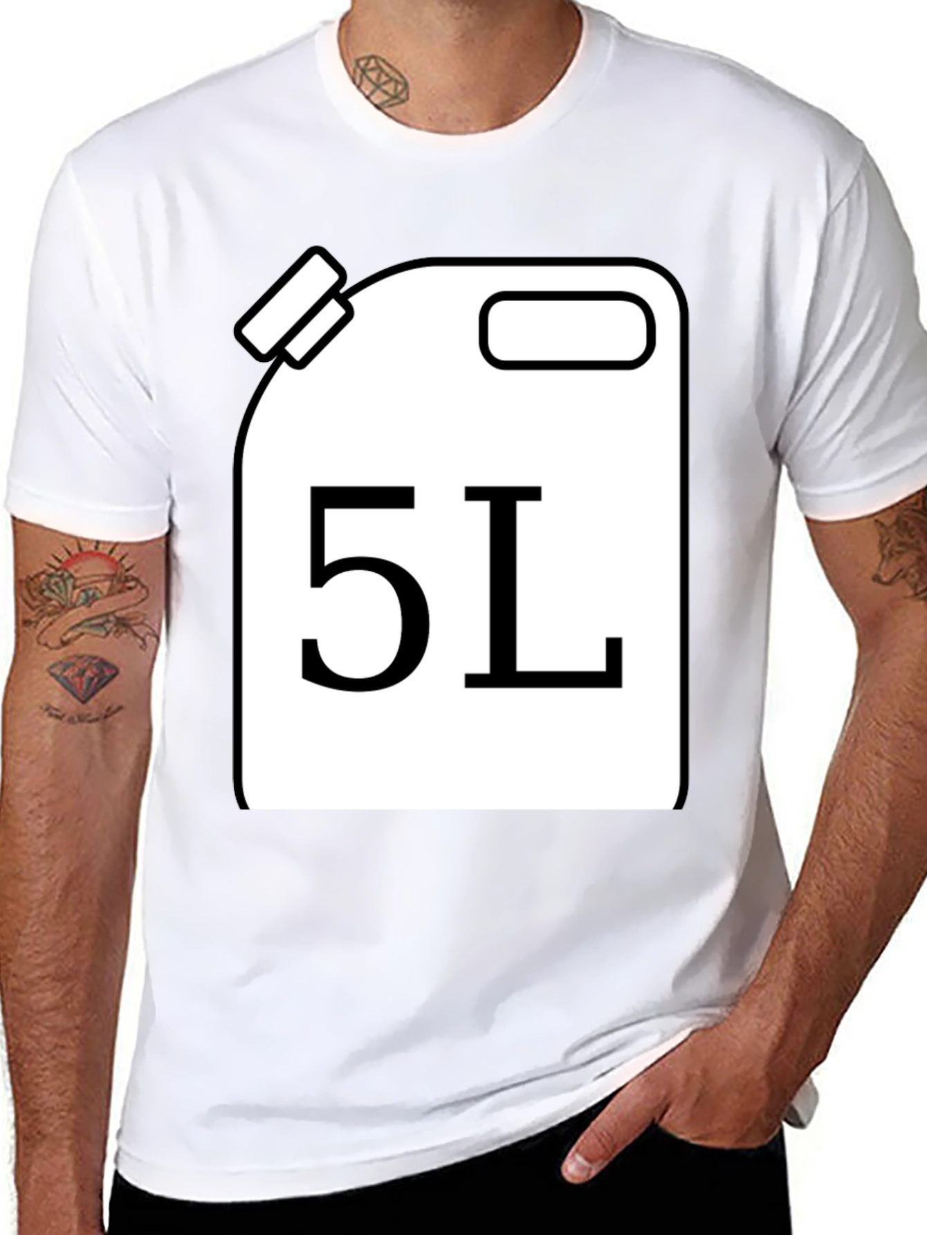Funny 5L Gas Can T-Shirt - Novelty Graphic Tee