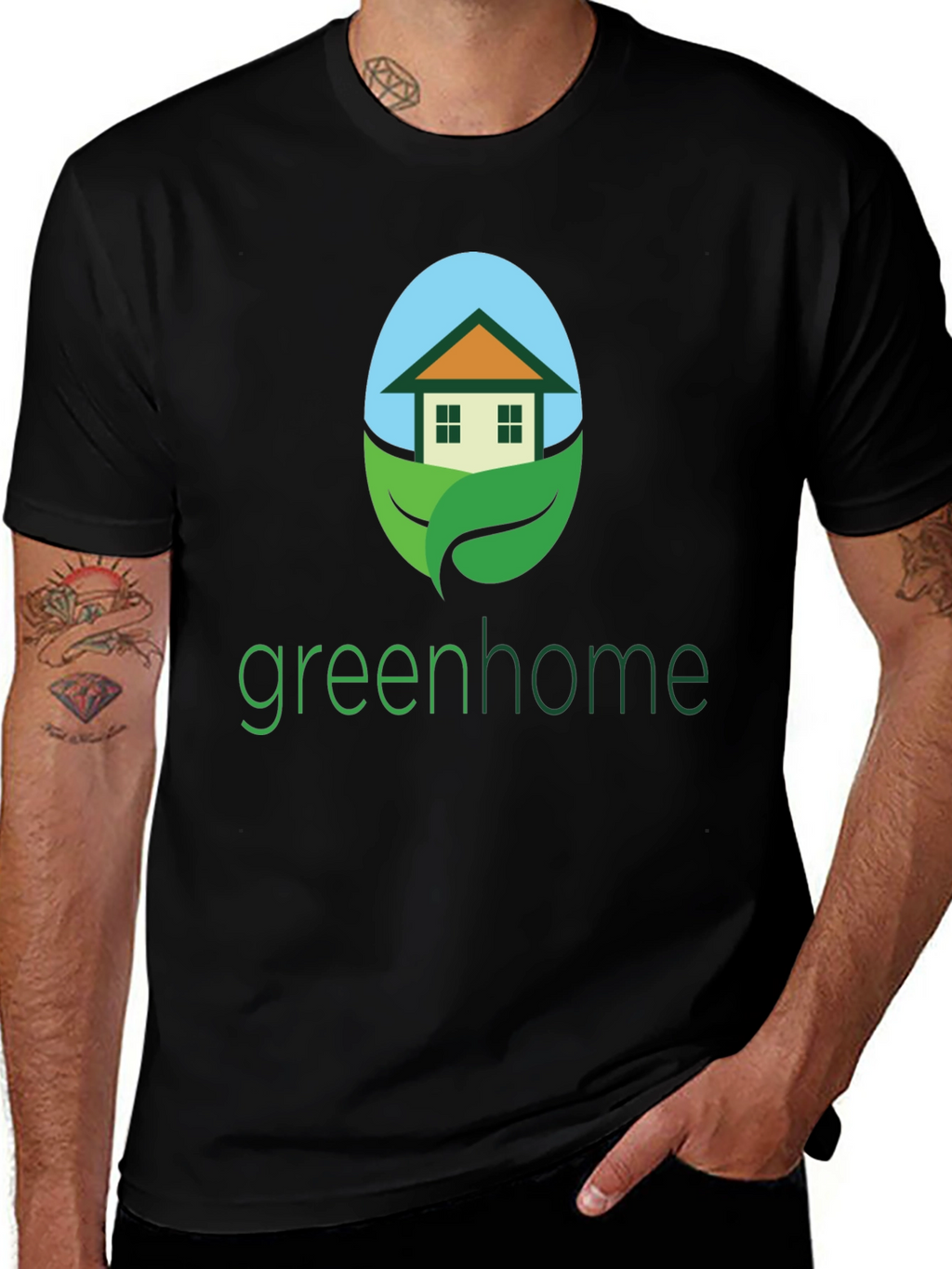 Green Home Graphic Tee - Eco-Friendly Design