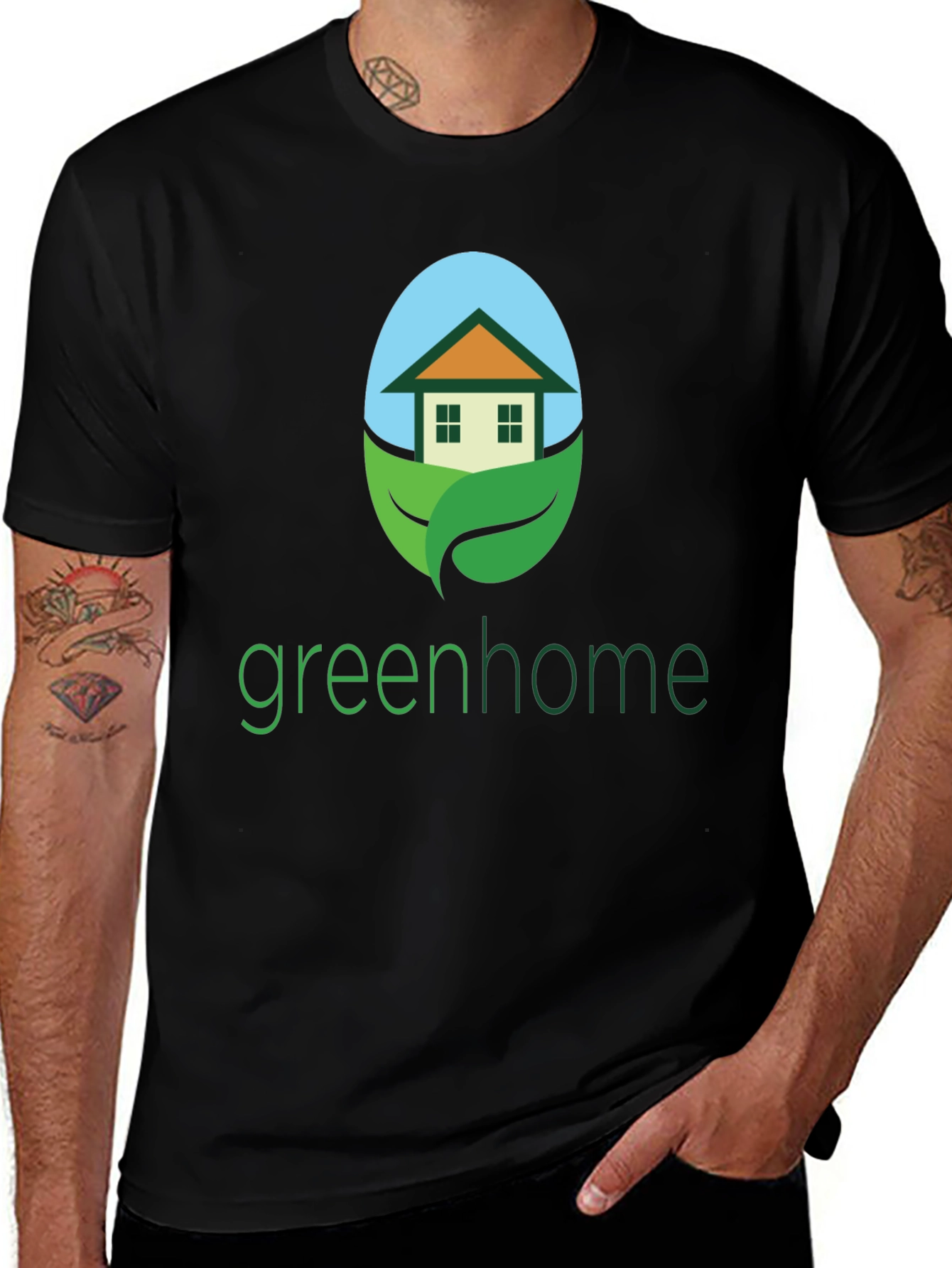 Green Home Graphic Tee - Eco-Friendly Design