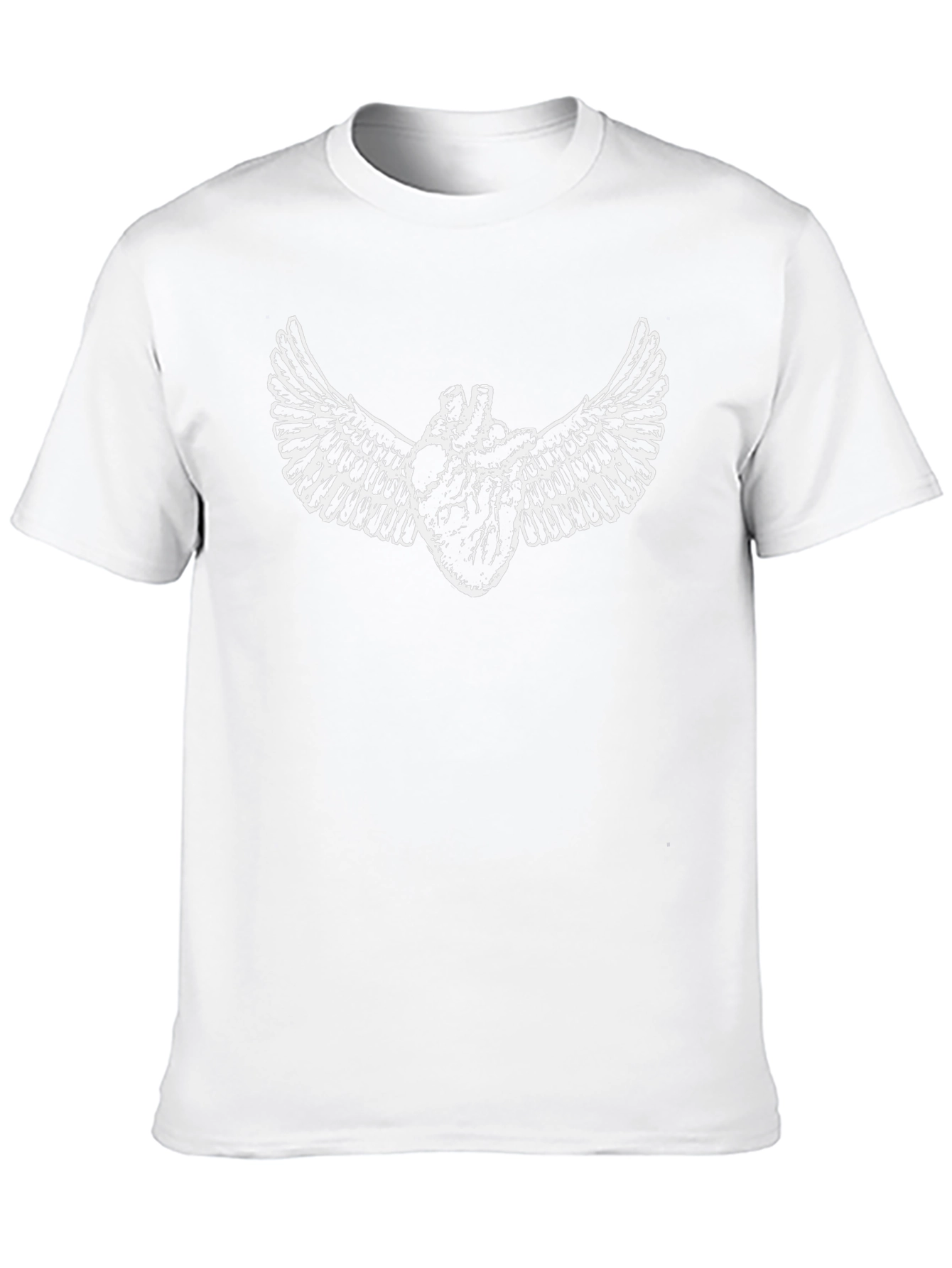 Winged Heart Graphic Black Tee - Unique Design