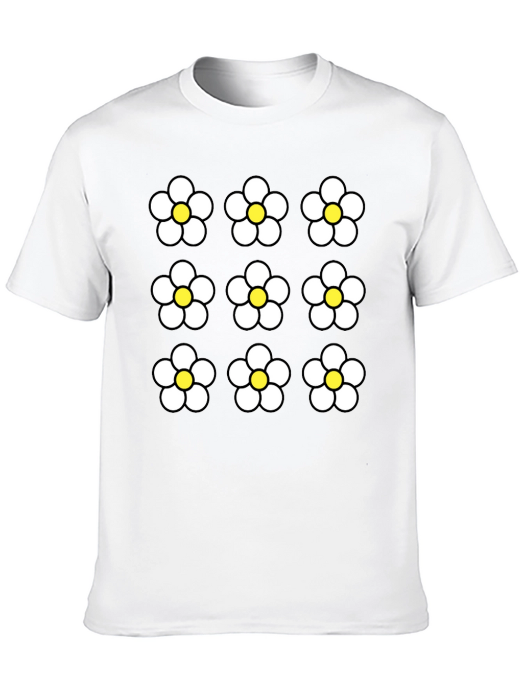 Floral Pattern Black Graphic Tee