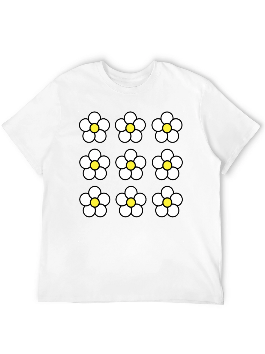 Floral Pattern Black Graphic Tee