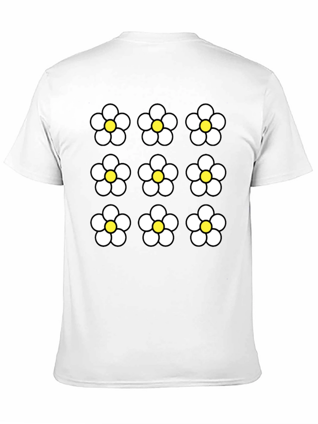 Floral Pattern Black Graphic Tee