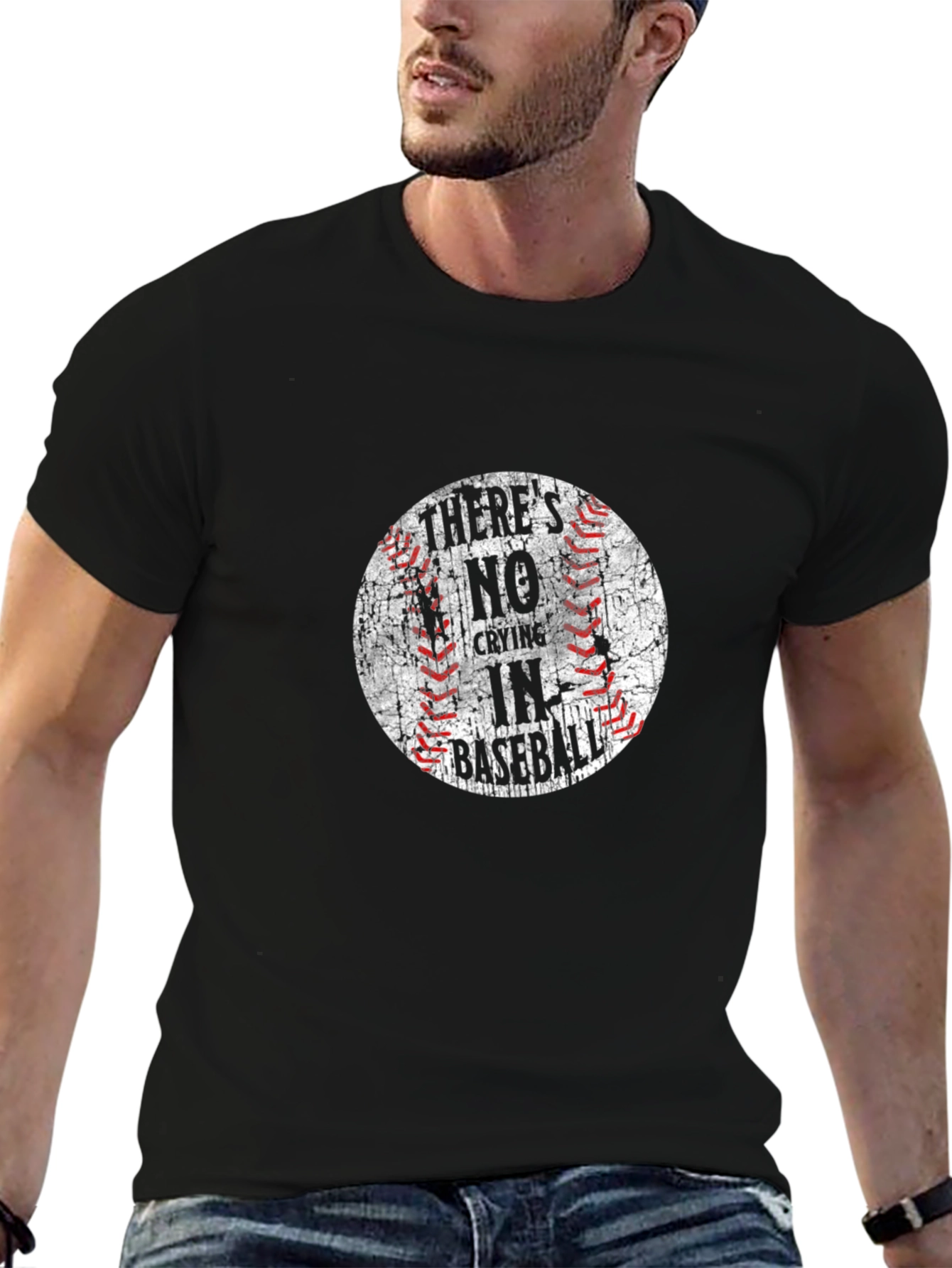 Theres No Crying in Baseball Black T-Shirt
