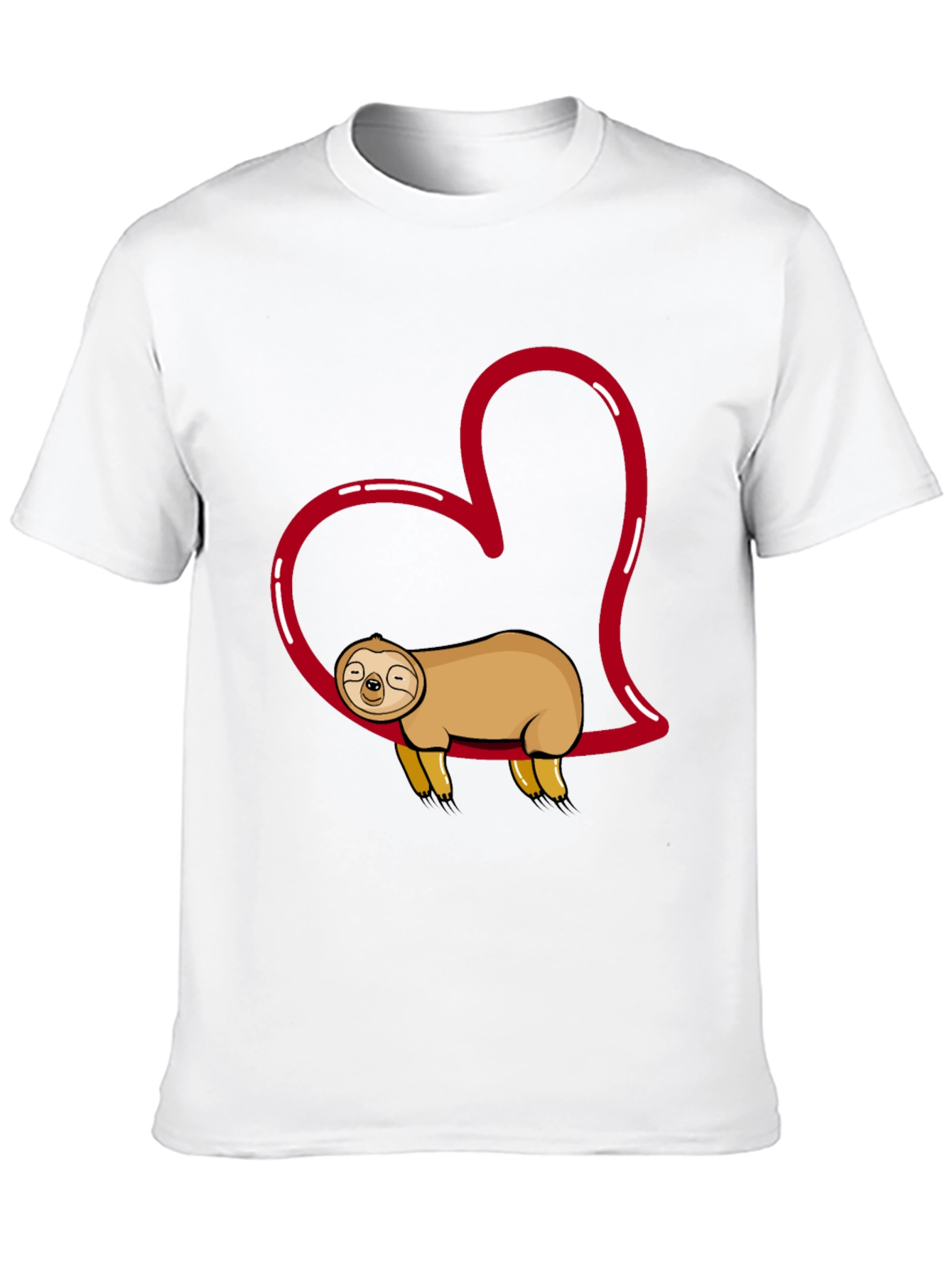 Cute Sloth Heart T-Shirt - Relaxed Comfort