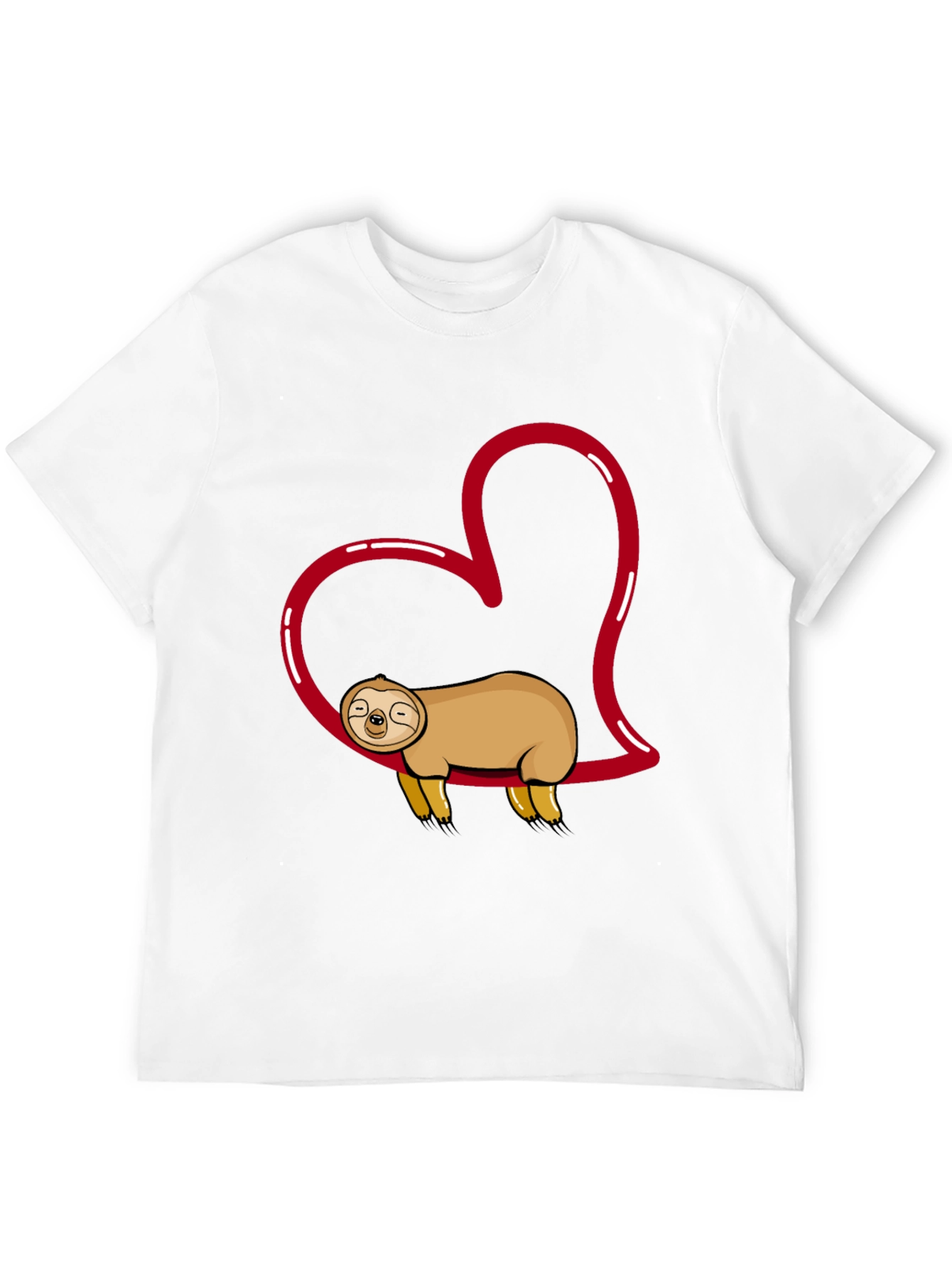 Cute Sloth Heart T-Shirt - Relaxed Comfort