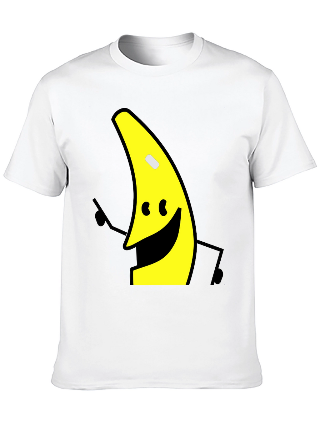 Banana Character Graphic Tee - Black Cotton Blend Shirt