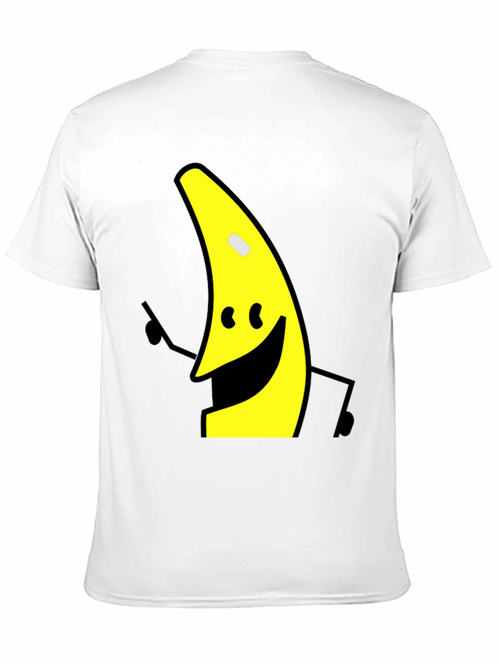 Banana Character Graphic Tee - Black Cotton Blend Shirt