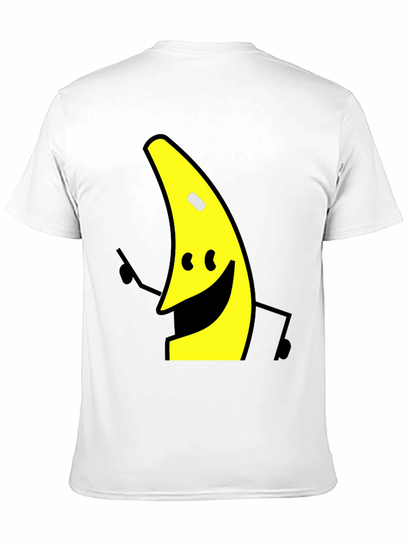 Banana Character Graphic Tee - Black Cotton Blend Shirt