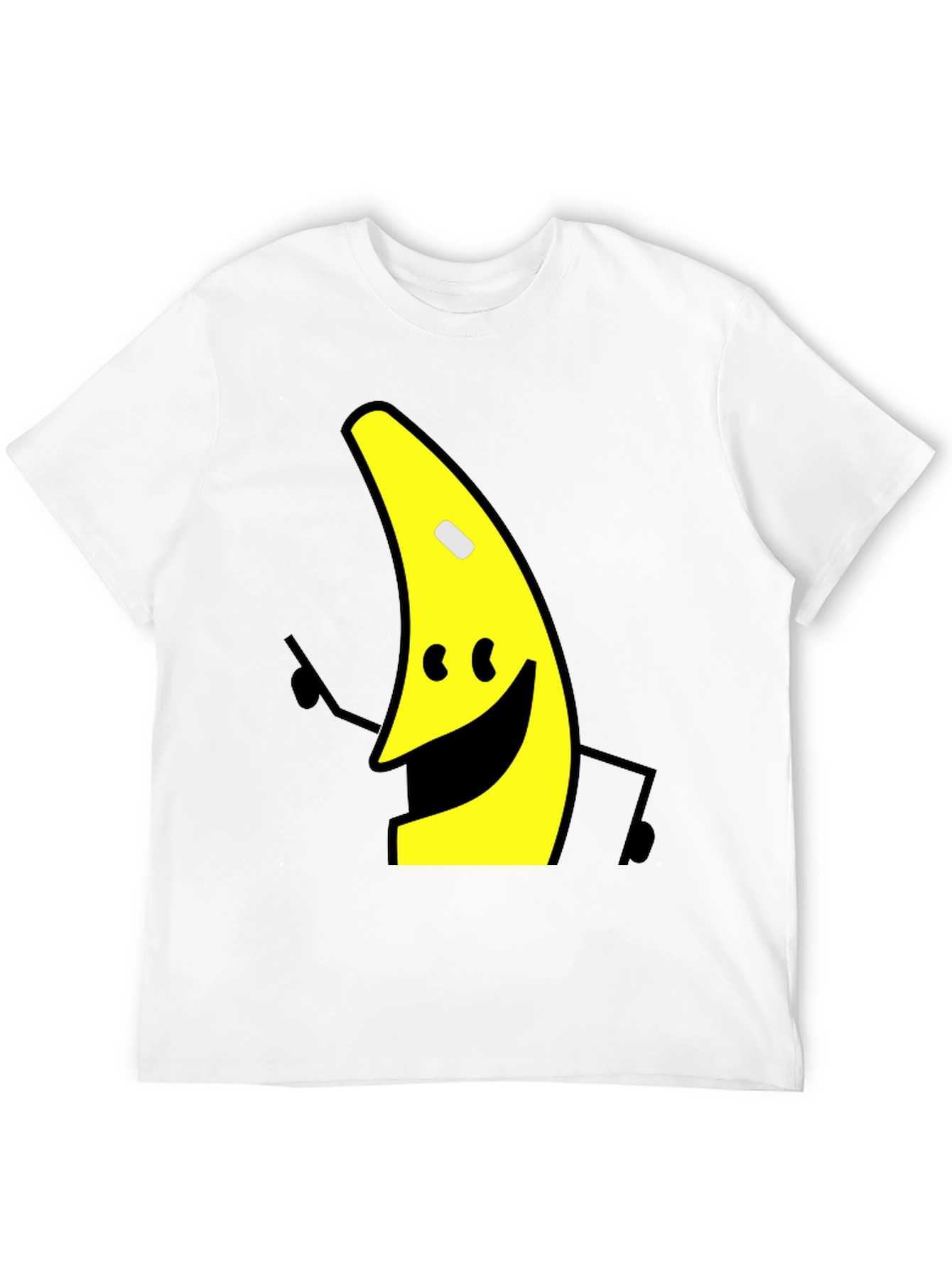 Banana Character Graphic Tee - Black Cotton Blend Shirt