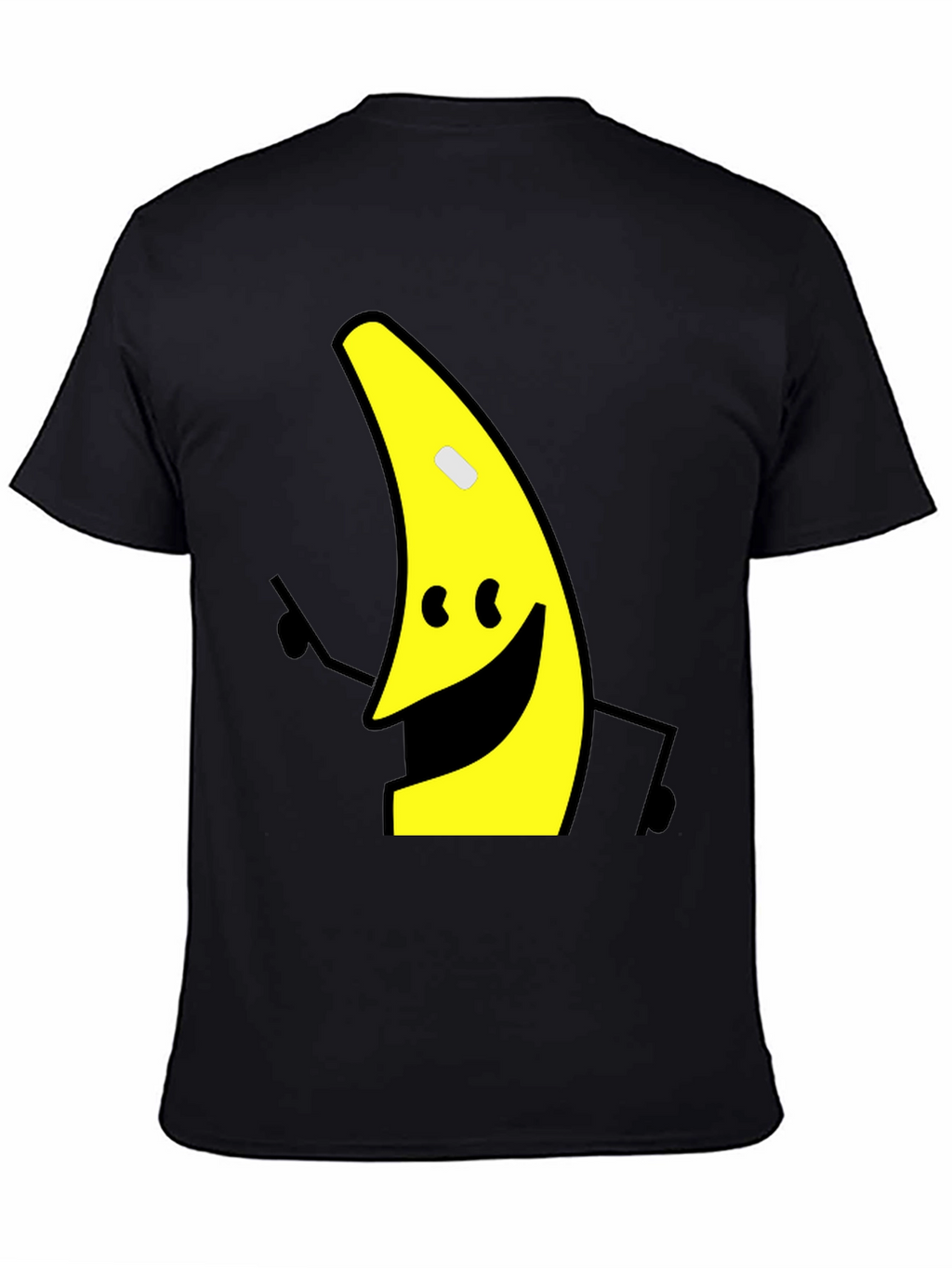 Banana Character Graphic Tee - Black Cotton Blend Shirt