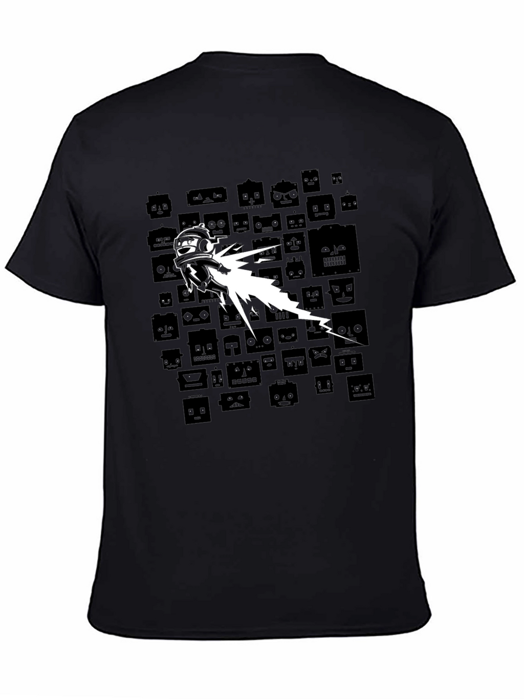 Retro Robot Blast T-Shirt - Black