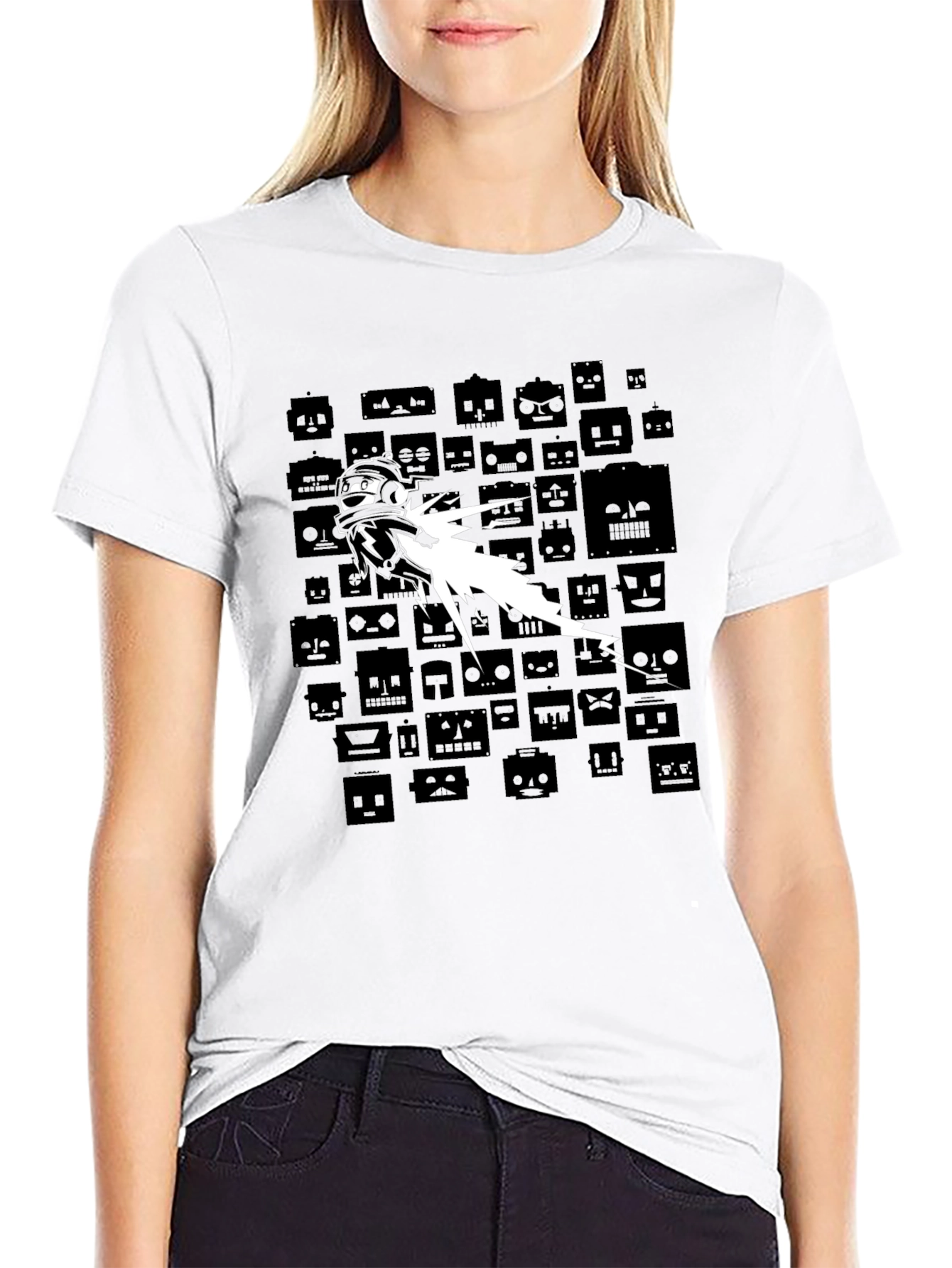 Retro Robot Blast T-Shirt - Black