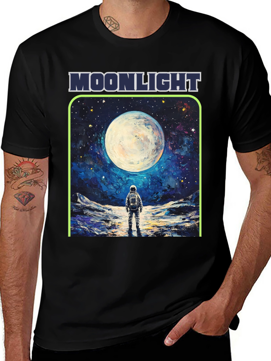 Moonlight Astronaut Graphic T-Shirt
