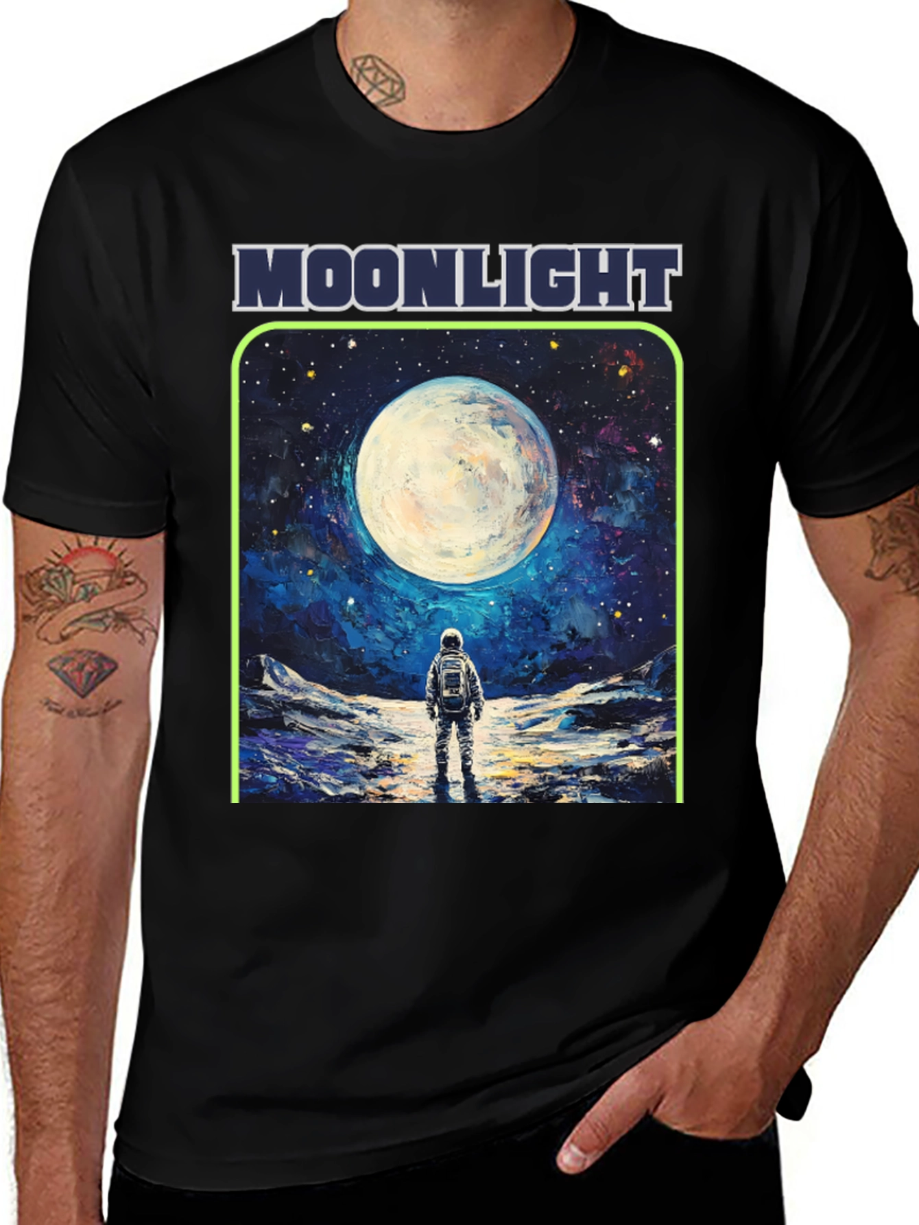 Moonlight Astronaut Graphic T-Shirt