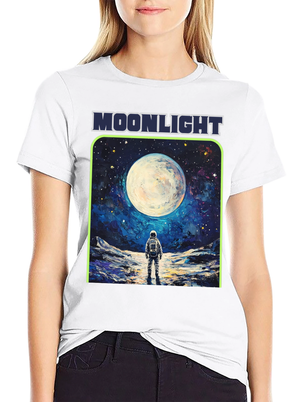 Moonlight Astronaut Graphic T-Shirt
