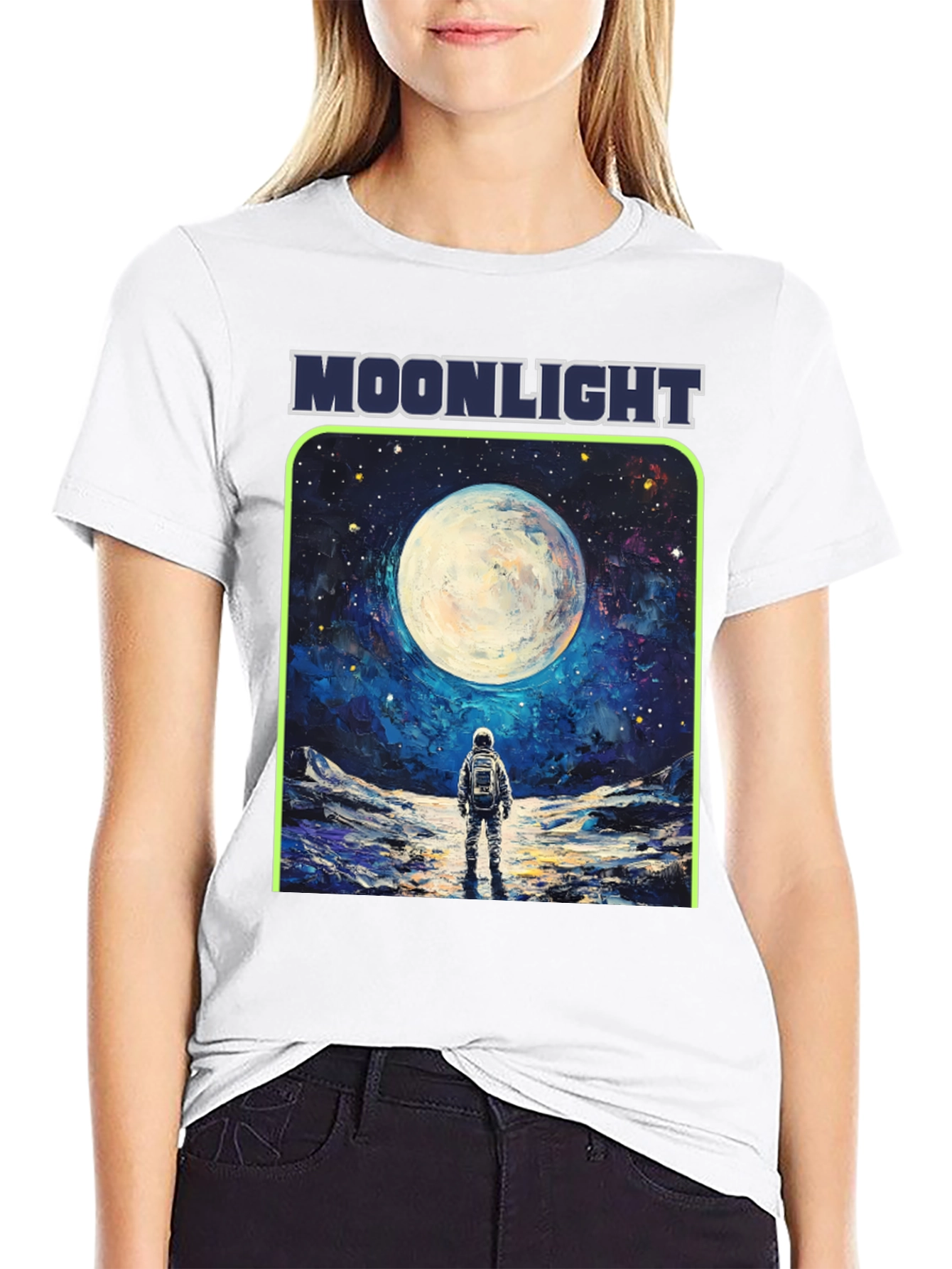 Moonlight Astronaut Graphic T-Shirt