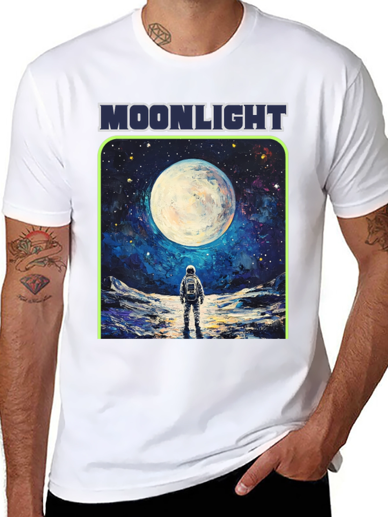 Moonlight Astronaut Graphic T-Shirt