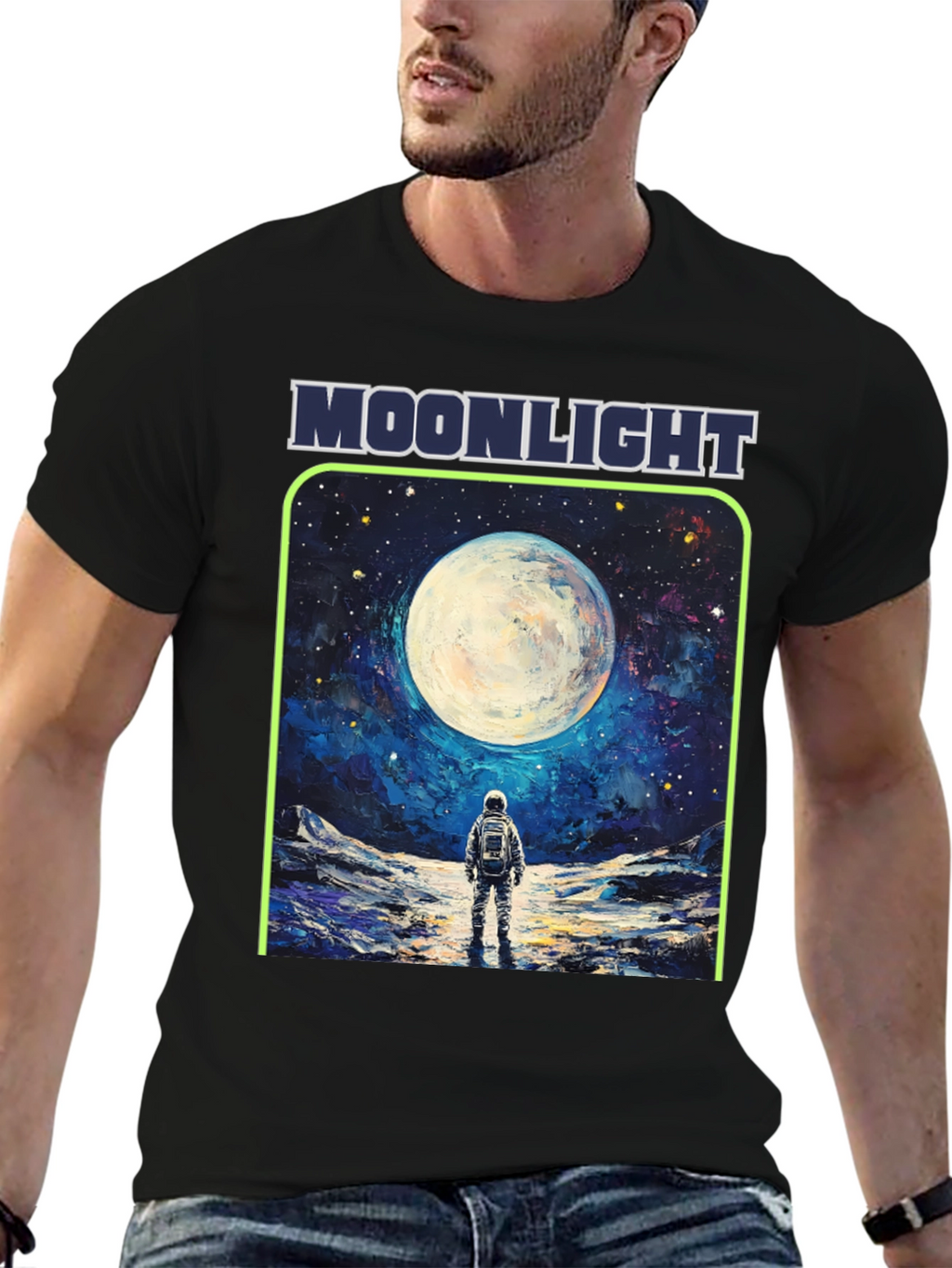 Moonlight Astronaut Graphic T-Shirt