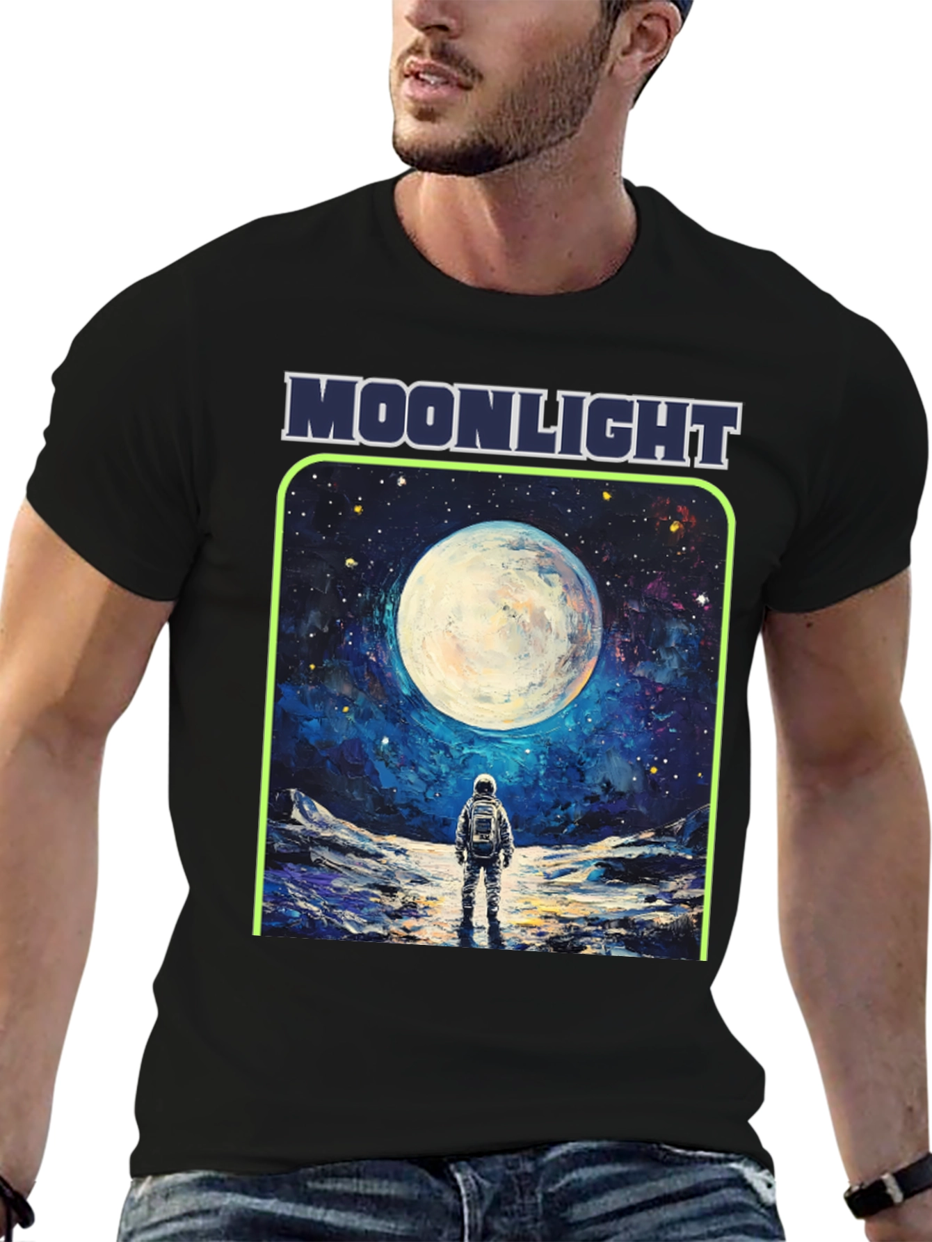 Moonlight Astronaut Graphic T-Shirt