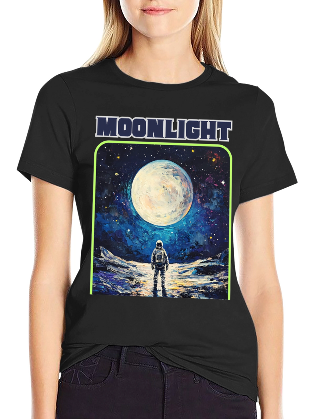 Moonlight Astronaut Graphic T-Shirt