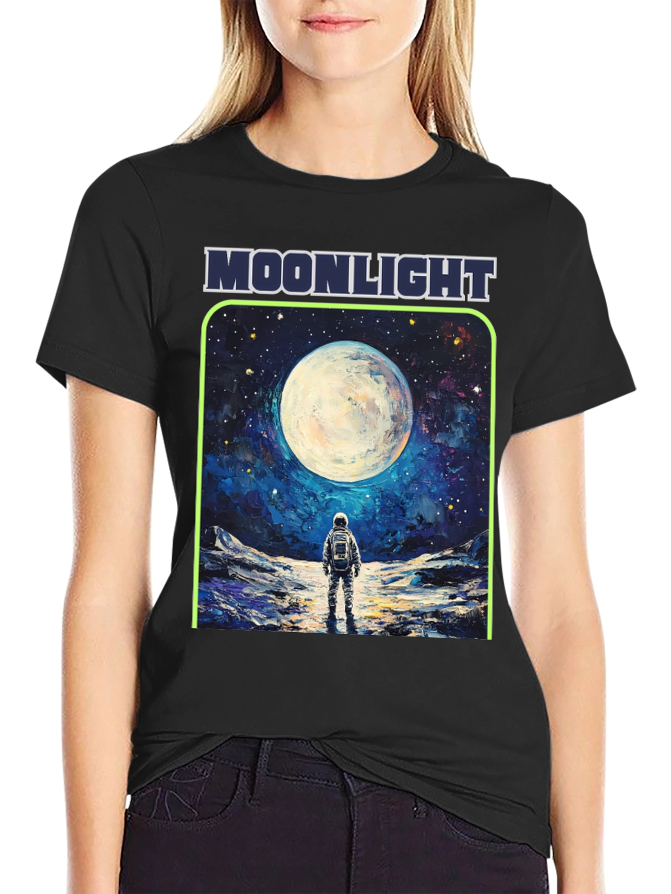Moonlight Astronaut Graphic T-Shirt