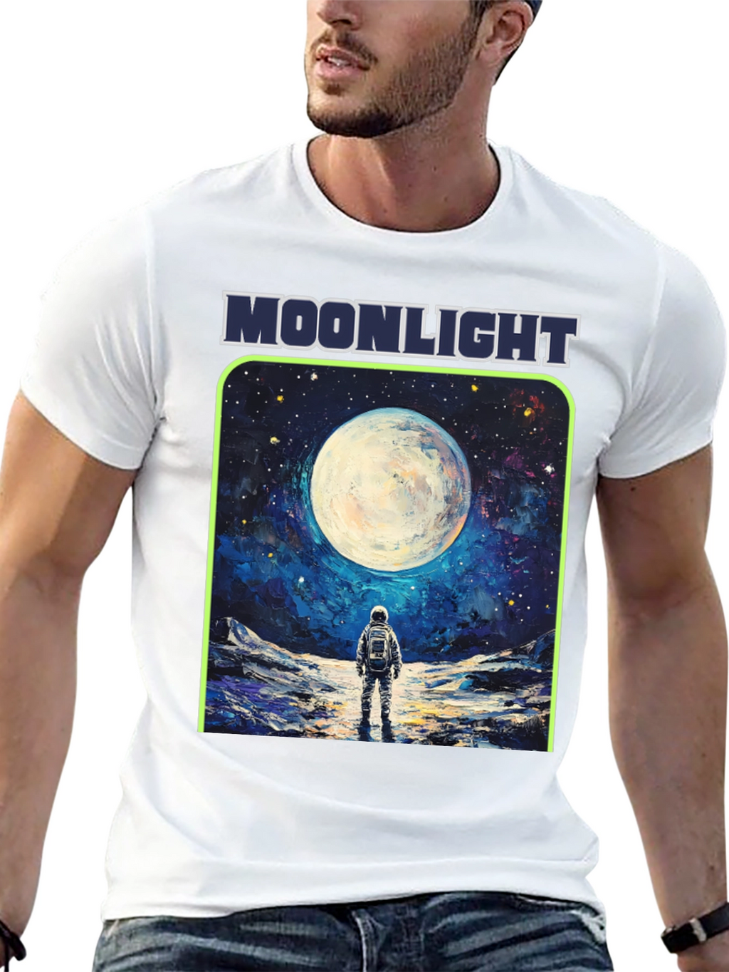 Moonlight Astronaut Graphic T-Shirt