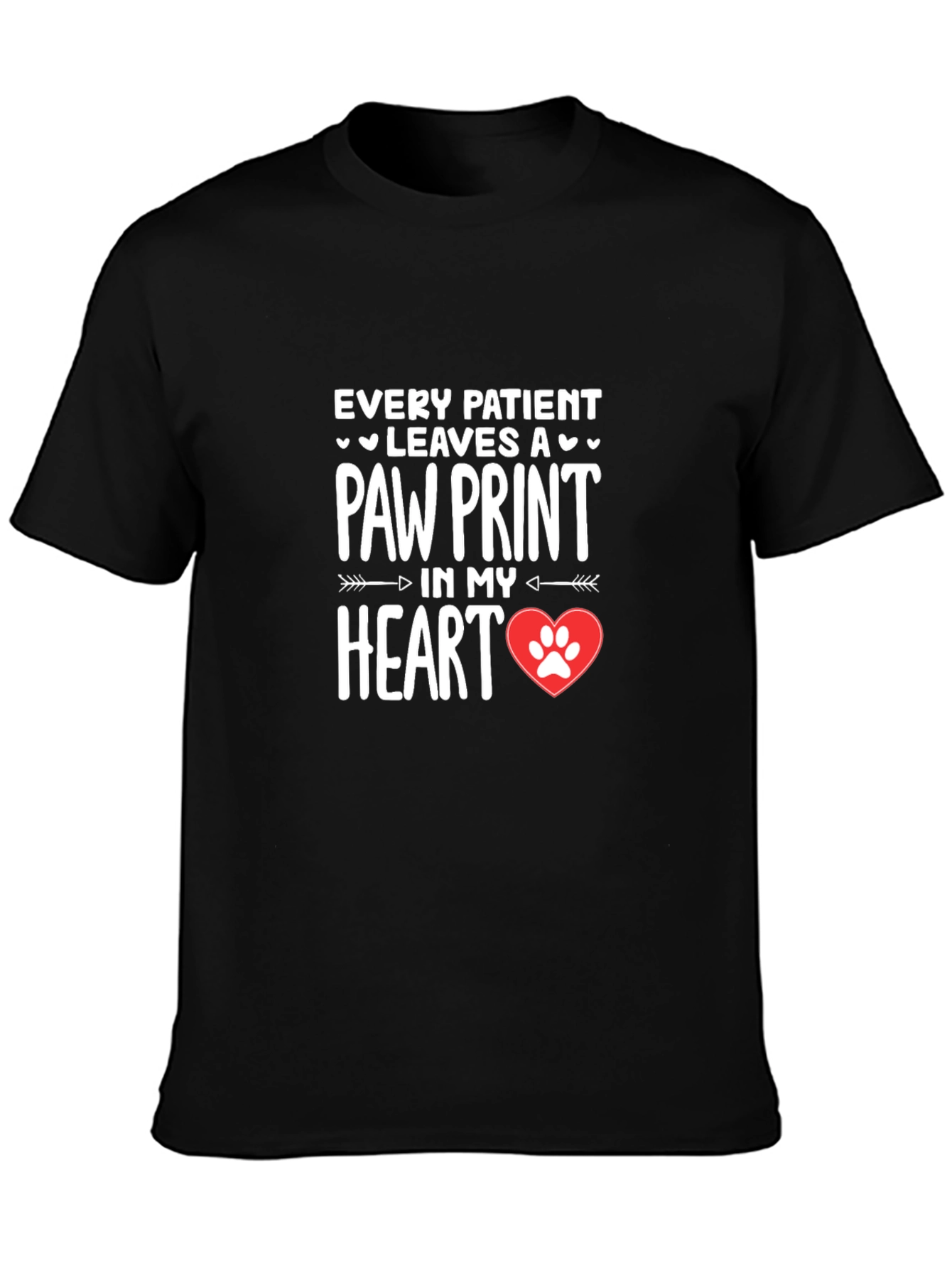 Paw Print Heart T-Shirt - Vet Love
