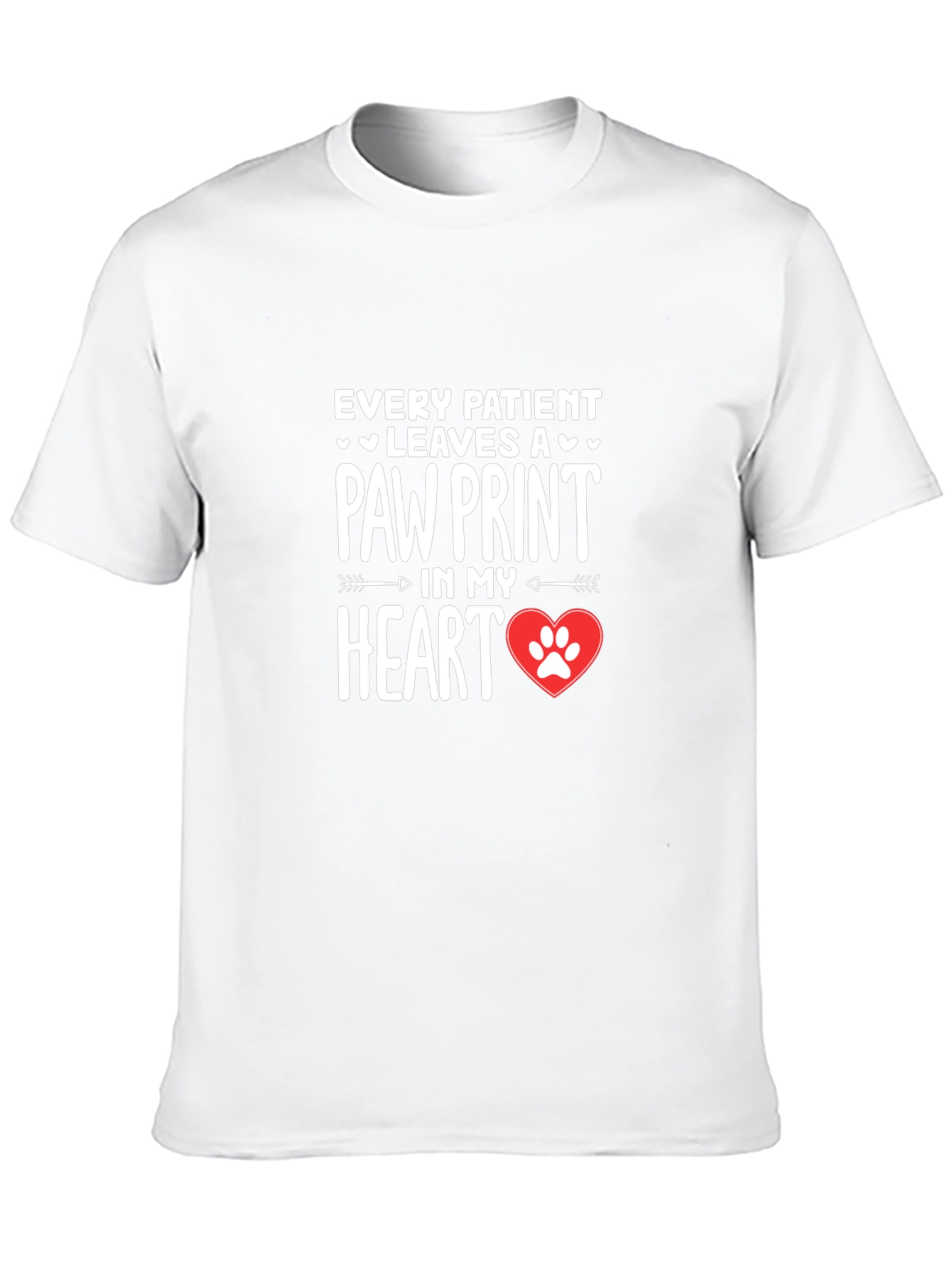 Paw Print Heart T-Shirt - Vet Love
