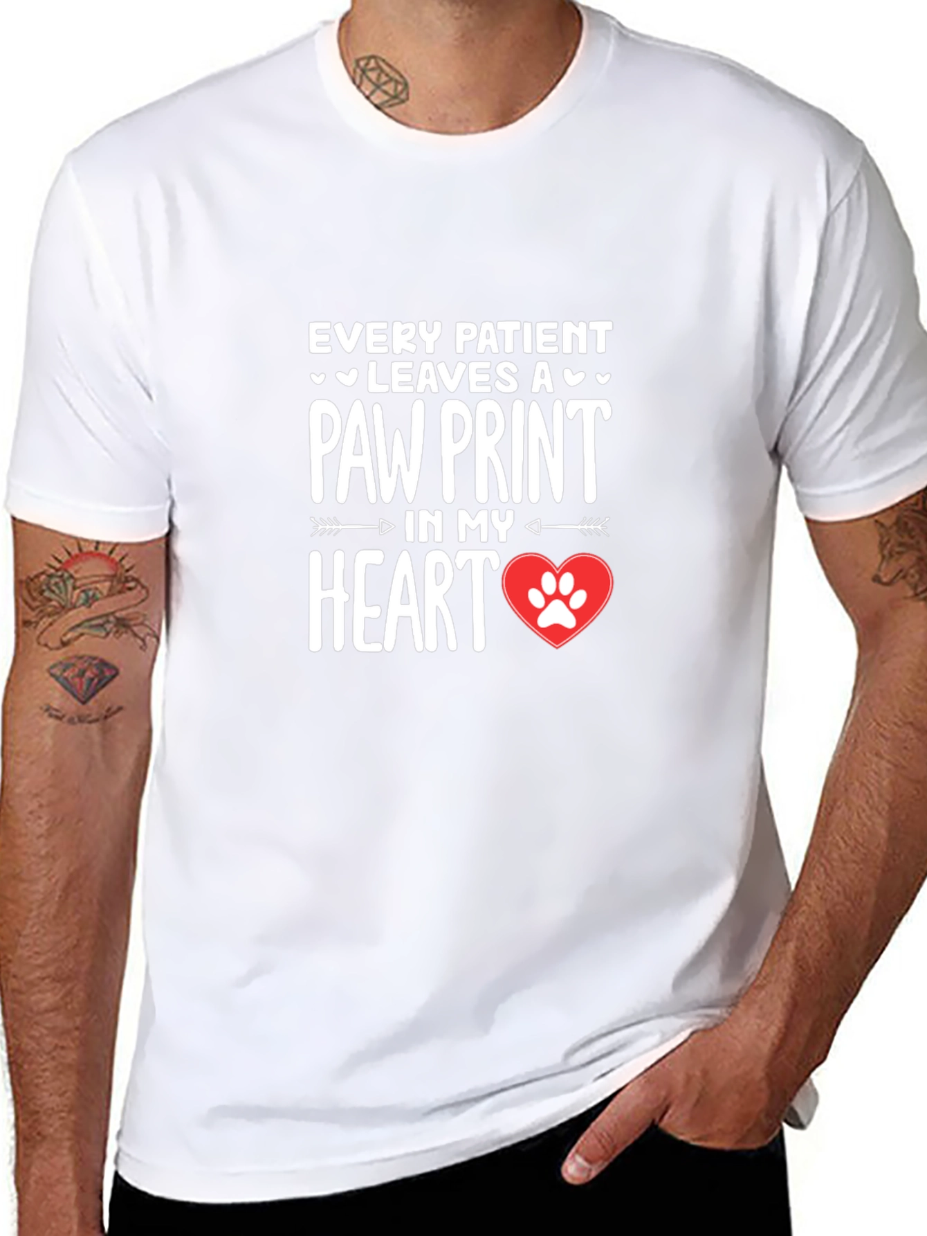 Paw Print Heart T-Shirt - Vet Love