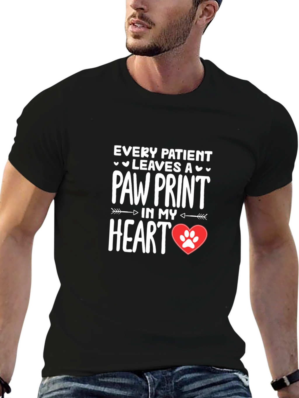 Paw Print Heart T-Shirt - Vet Love