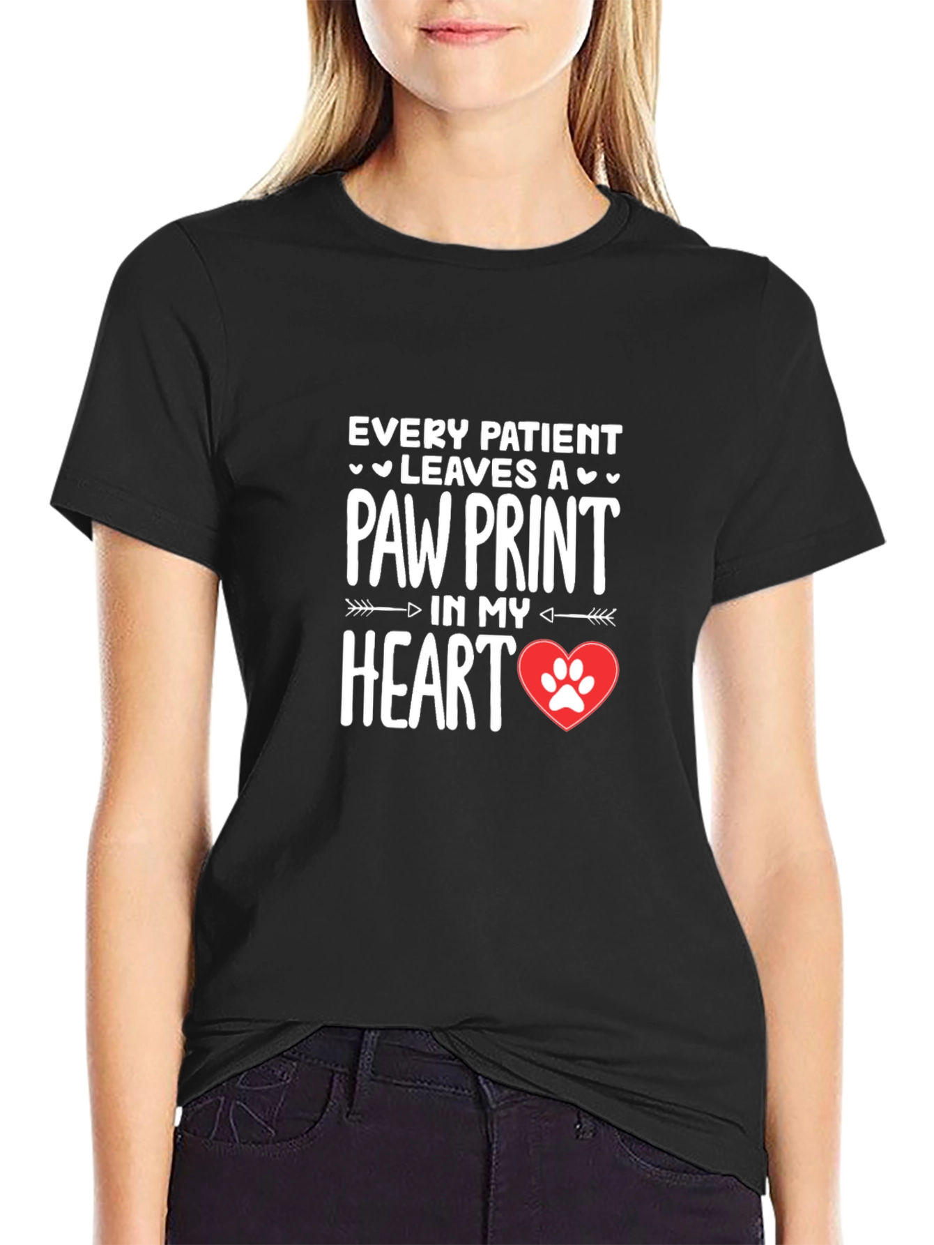 Paw Print Heart T-Shirt - Vet Love
