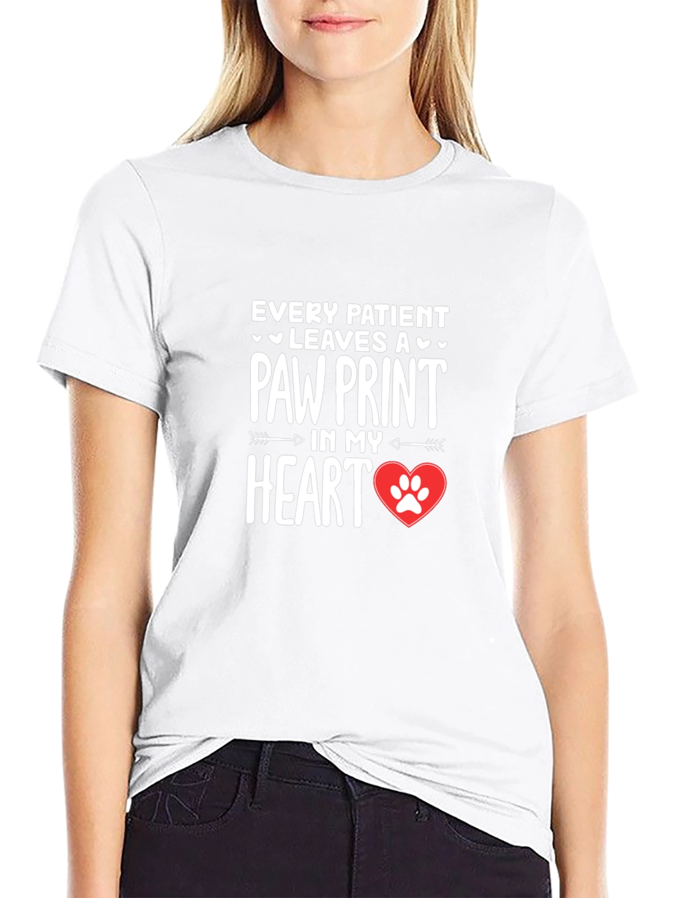 Paw Print Heart T-Shirt - Vet Love